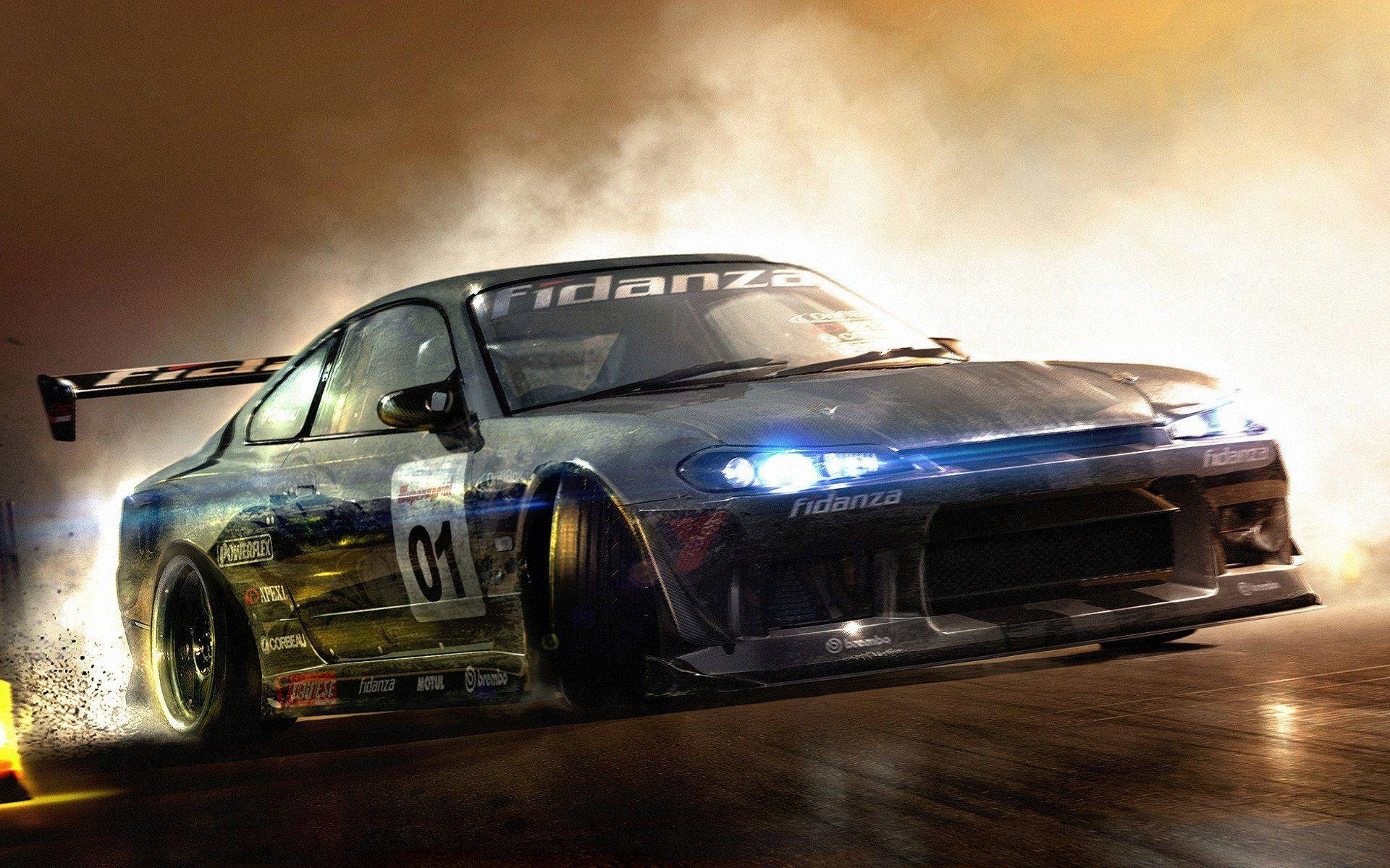 Auto da drift con fumo, 1920x1200 WUXGA, Laptop