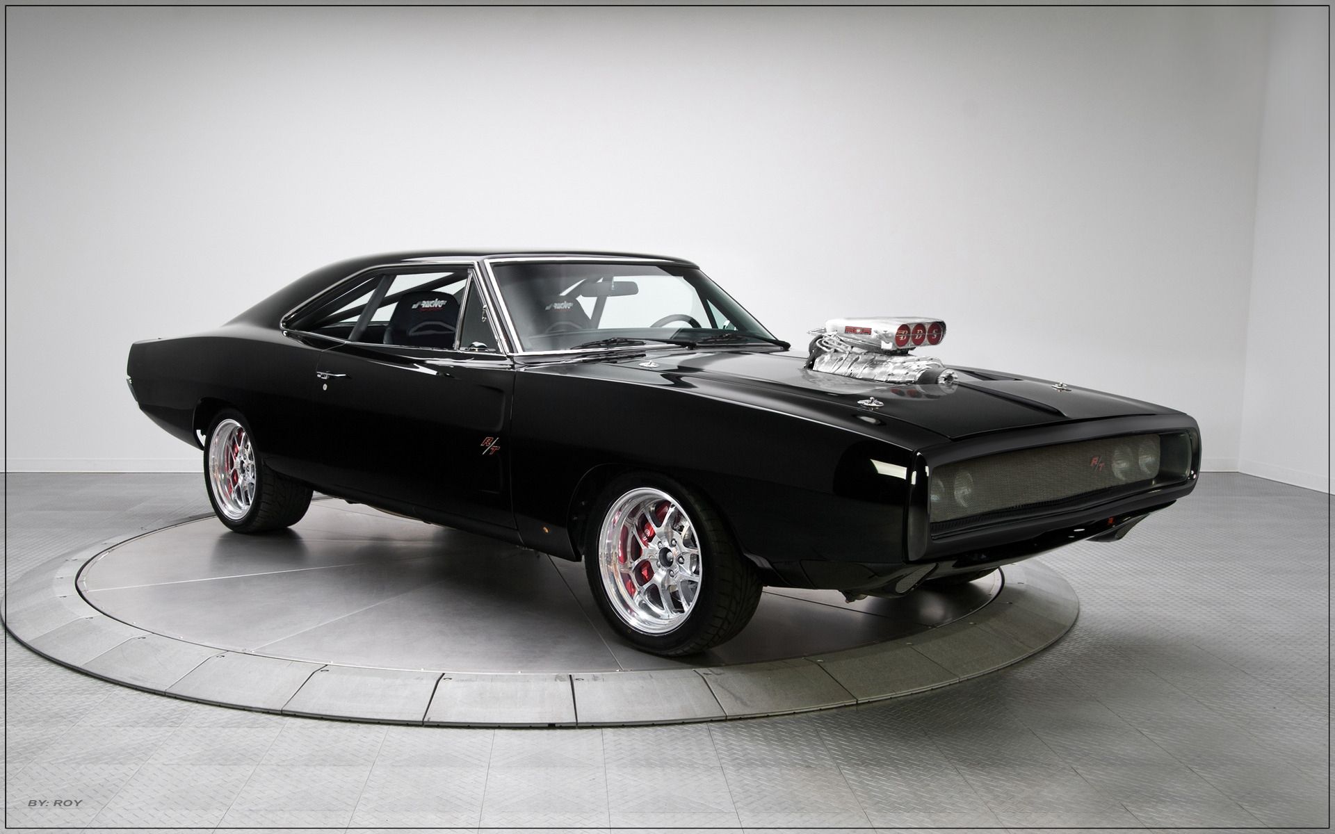Dodge Charger nera classica, muscle car, 1920x1200 WUXGA, Desktop
