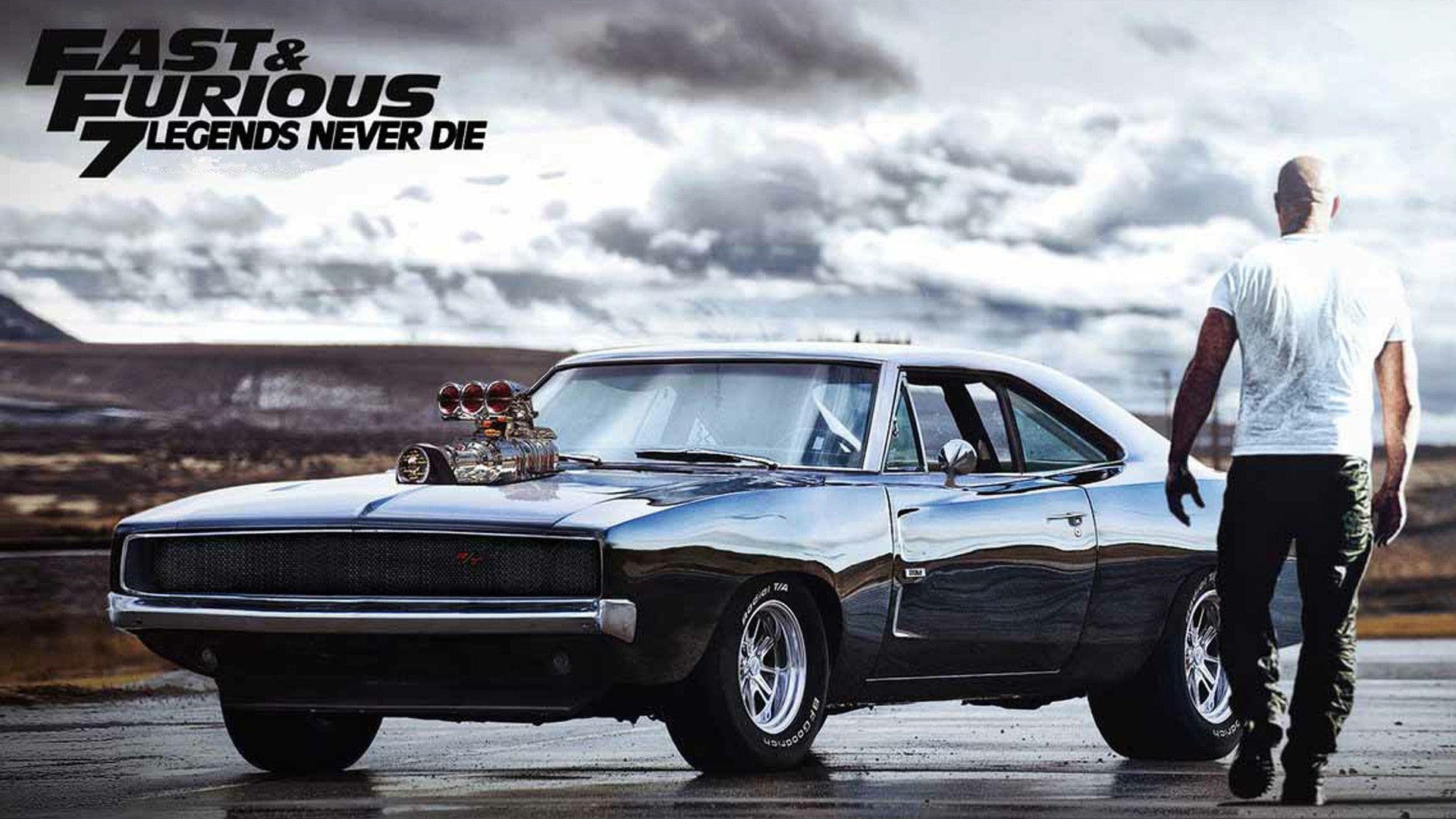 Dodge Charger nera, Fast and Furious 7, 1920x1080 Full HD, Laptop