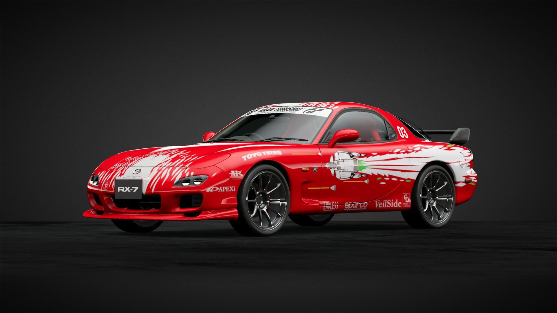 Mazda RX-7 rossa livrea corsa, 1920x1080 Full HD, PC Desktop