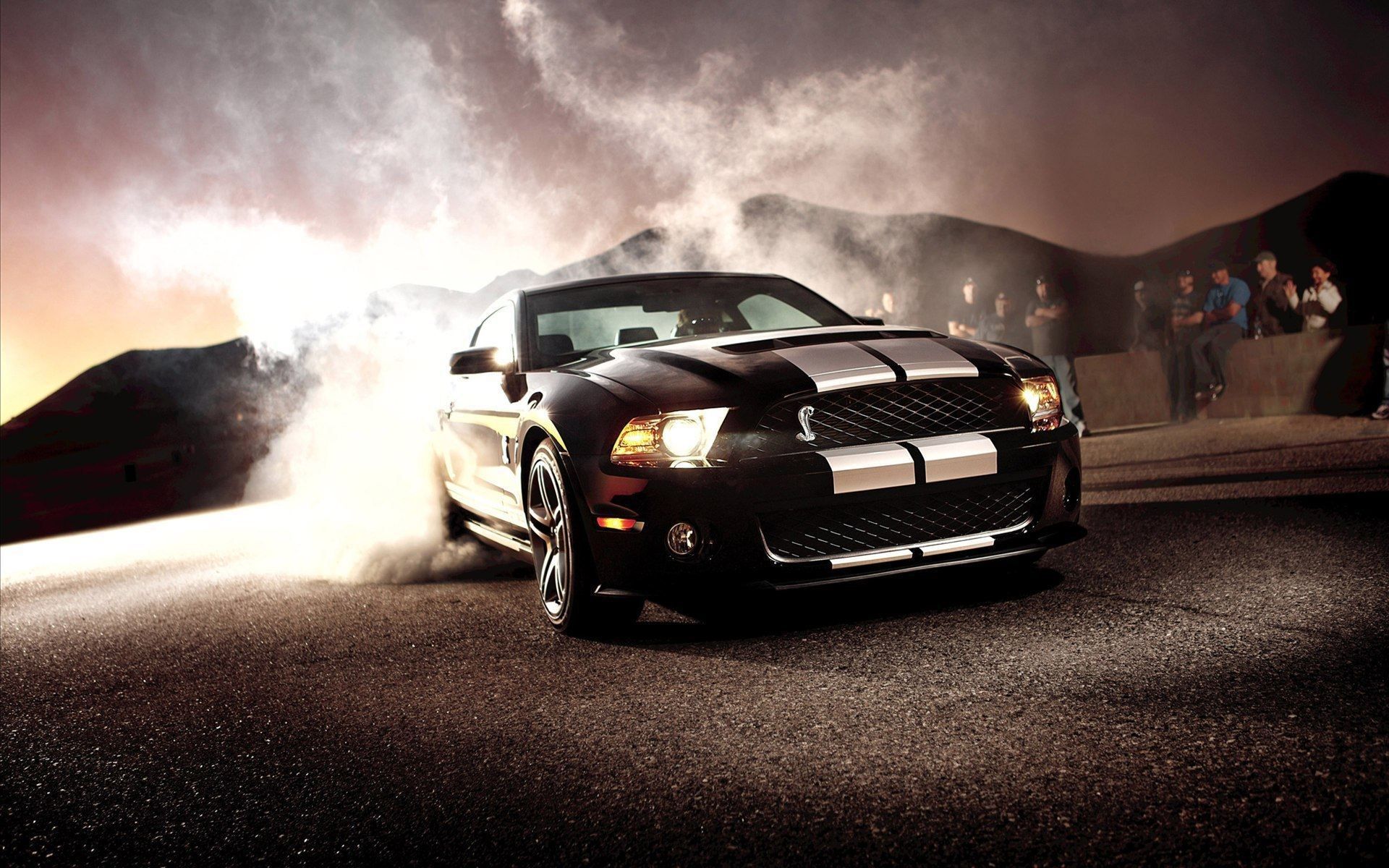 Muscle car nera fumo, 1920x1200 WUXGA, Laptop