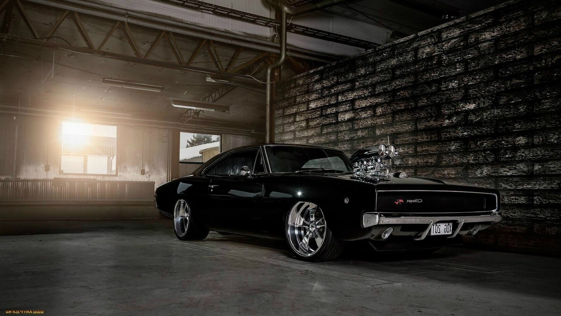 Dodge Charger nero garage, 1920x1080 Full HD 1080p, Desktop