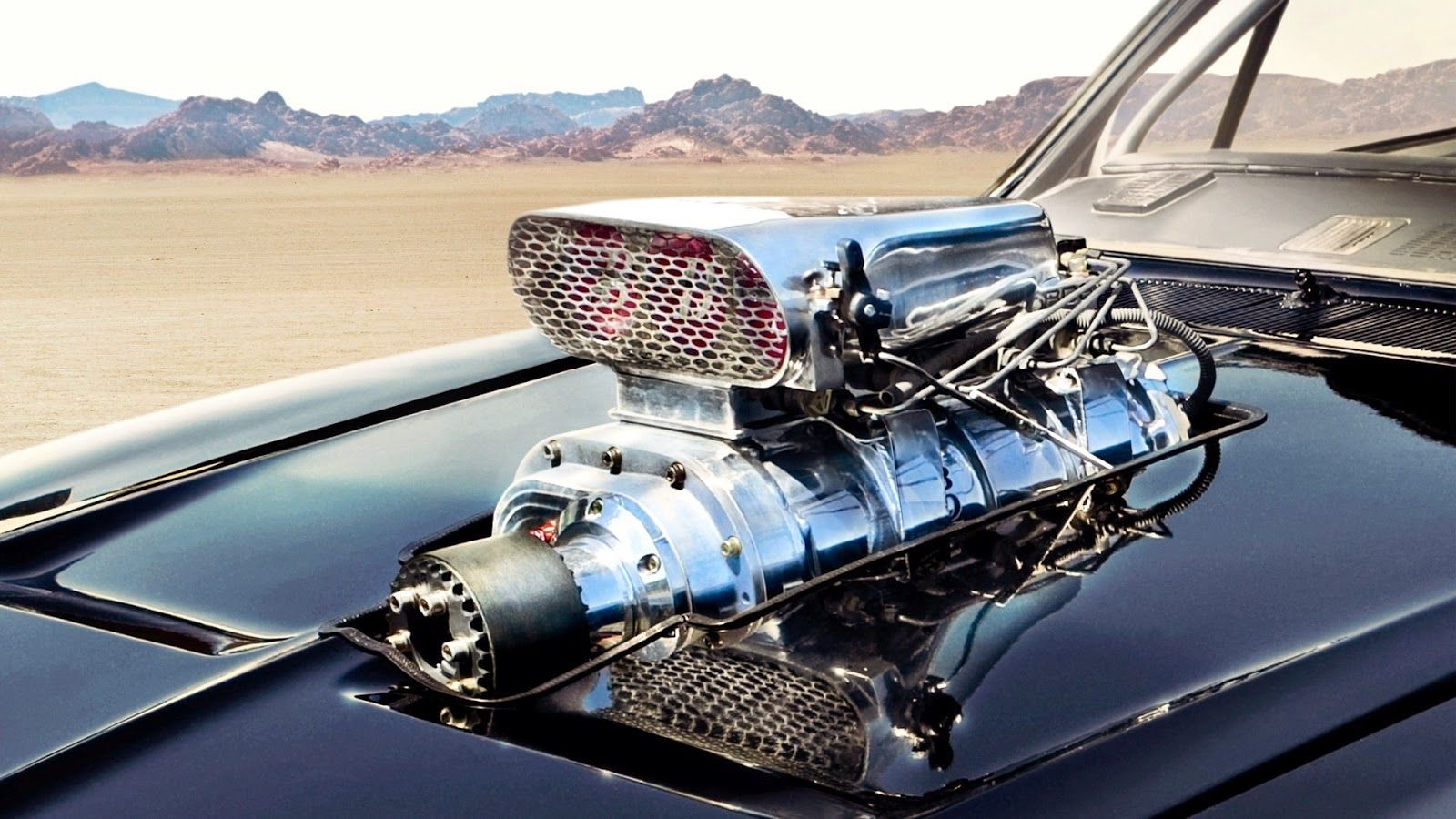 Motore cromato auto muscle nera, 1600x900 HD, PC