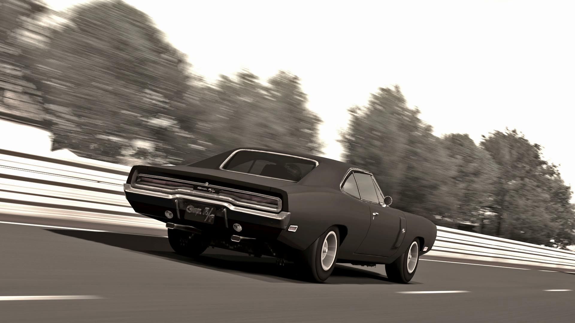Dodge Charger nero su strada, 1920x1080 Full HD 1080p, PC