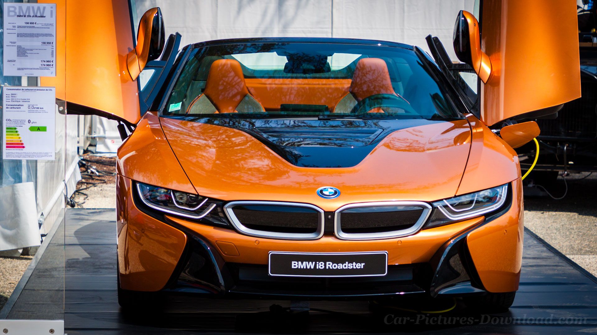 BMW i8 Roadster arancione, 1920x1080 Full HD, PC