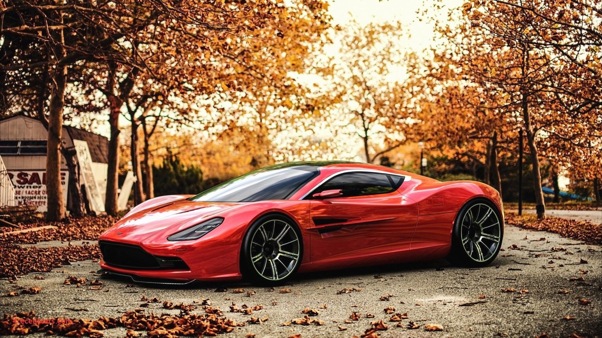 Aston Martin rossa autunno, 1920x1080 Full HD 1080p, Desktop