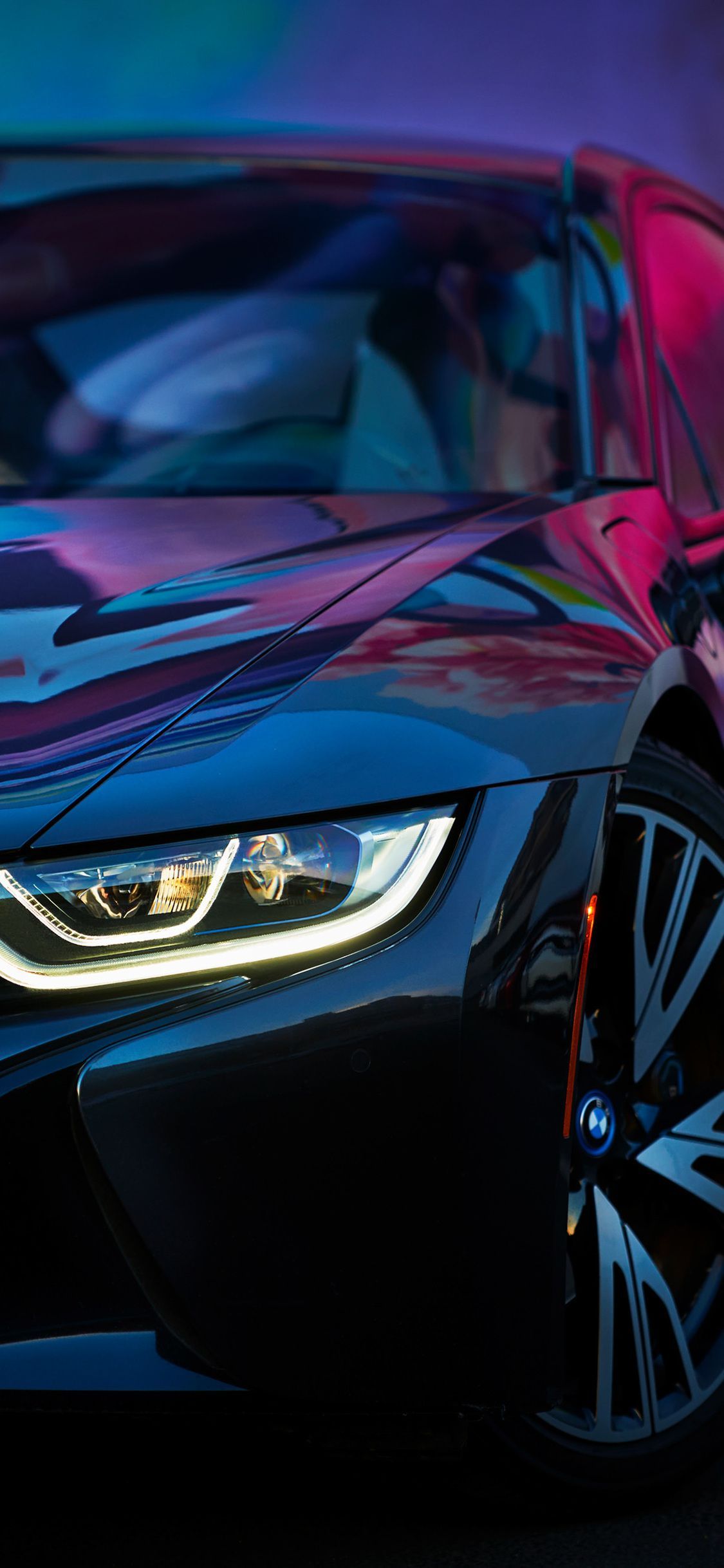 BMW i8 nero sportiva, 1125x2436 Full HD Verticale, Smartphone