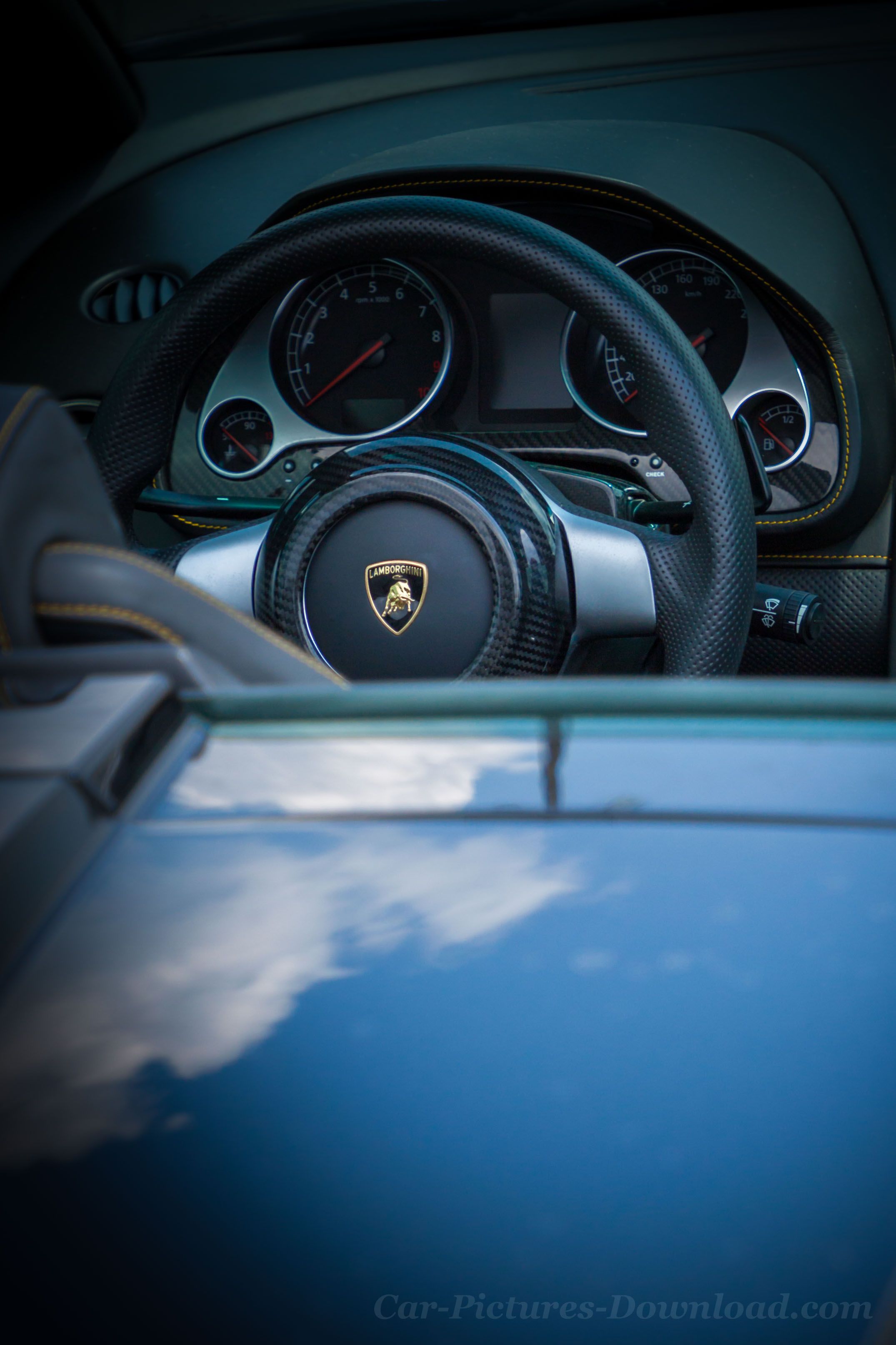 Volante Lamborghini blu scuro, 2150x3225 Full HD Verticale, Smartphone
