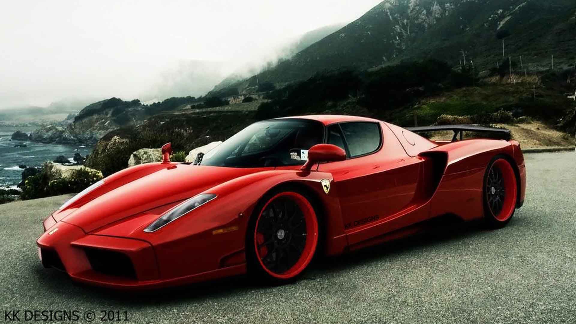 Ferrari Enzo rossa, strada costiera, 1920x1080 1080p, Desktop