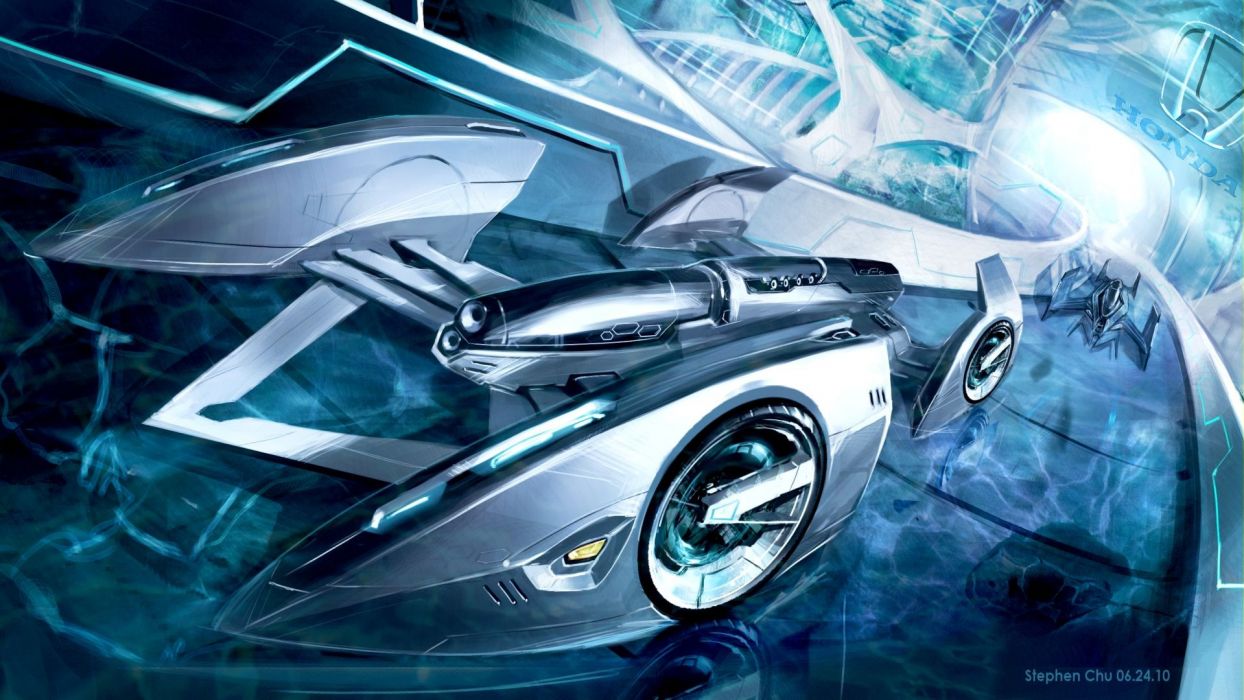 Auto futuristica bianca argentata, 1244x700 HD, Laptop