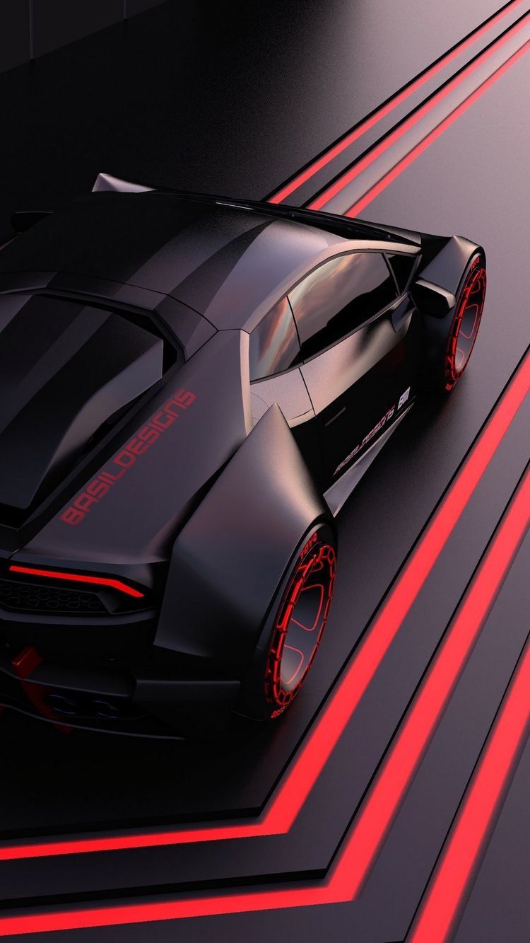 Auto sportiva nera futuristica, 750x1333 Verticale, iPhone
