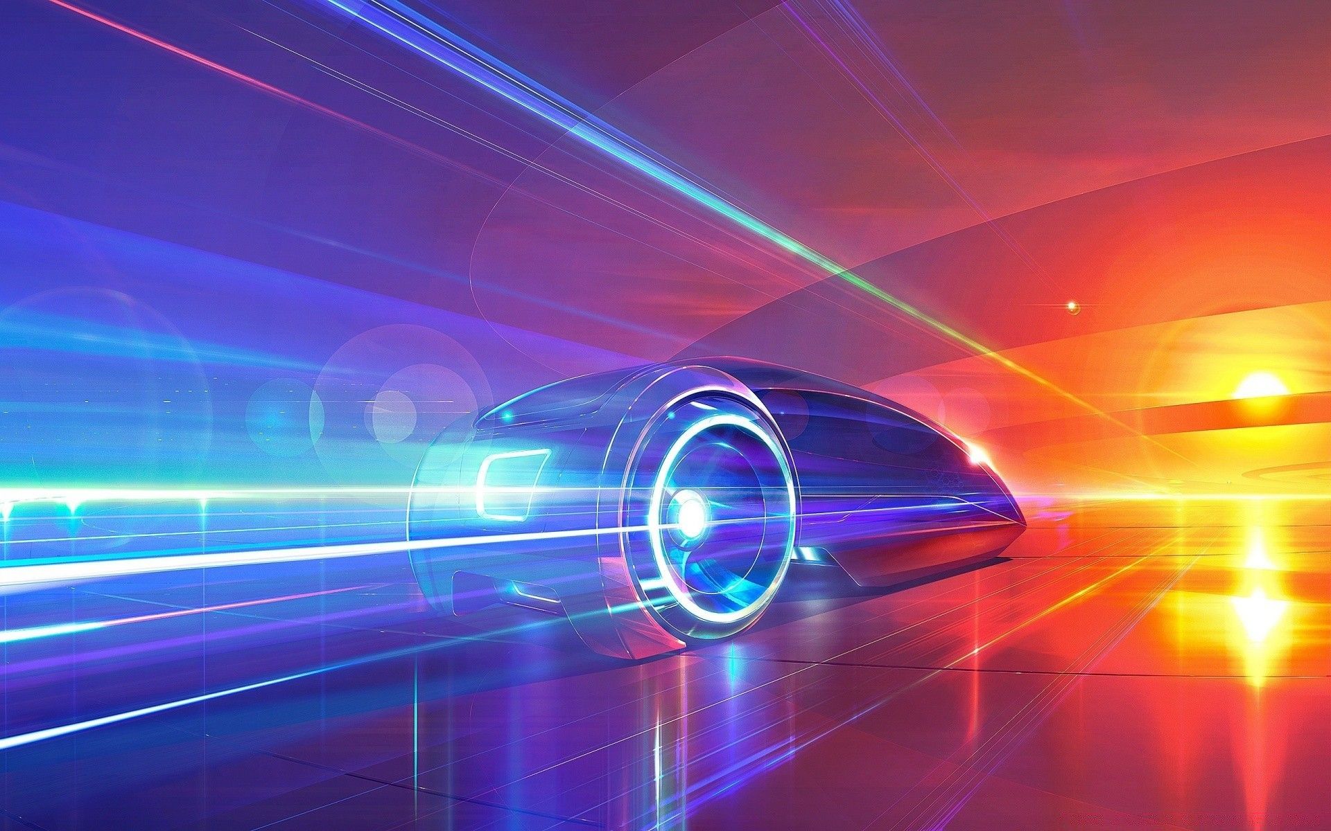 Auto futuristica luci neon, 1920x1200 WUXGA, Desktop
