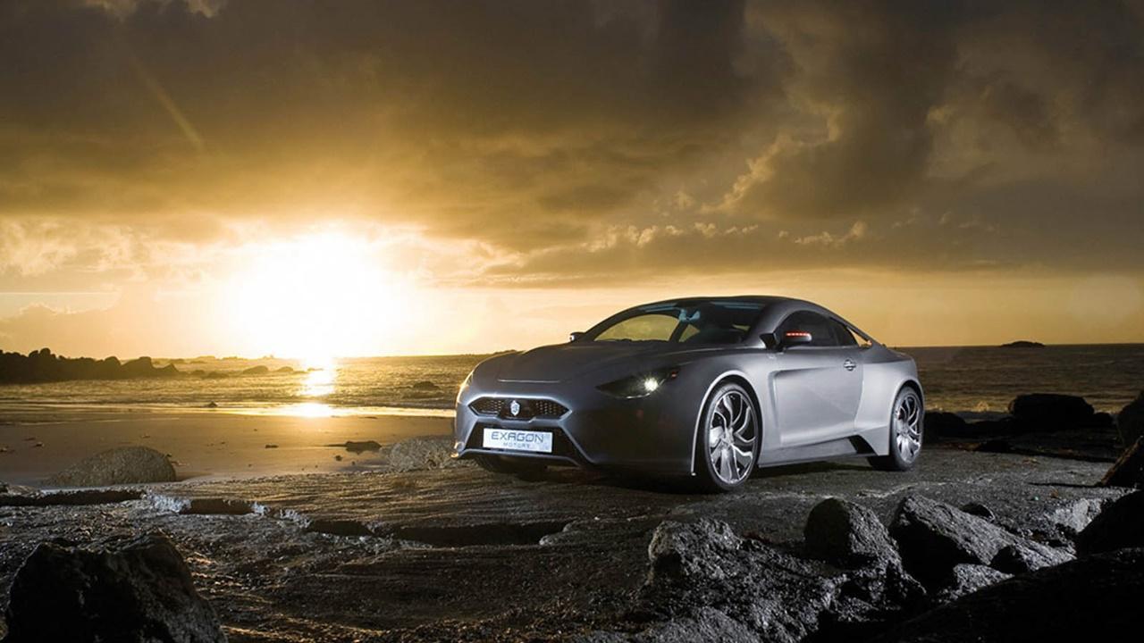 Auto sportiva grigia al tramonto, 1280x720 HD, PC Desktop