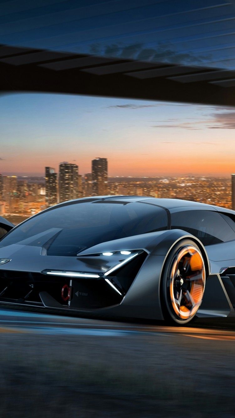 Lamborghini Terzo Millennio nera, supercar italiana, 750x1334 Verticale, iPhone Plus