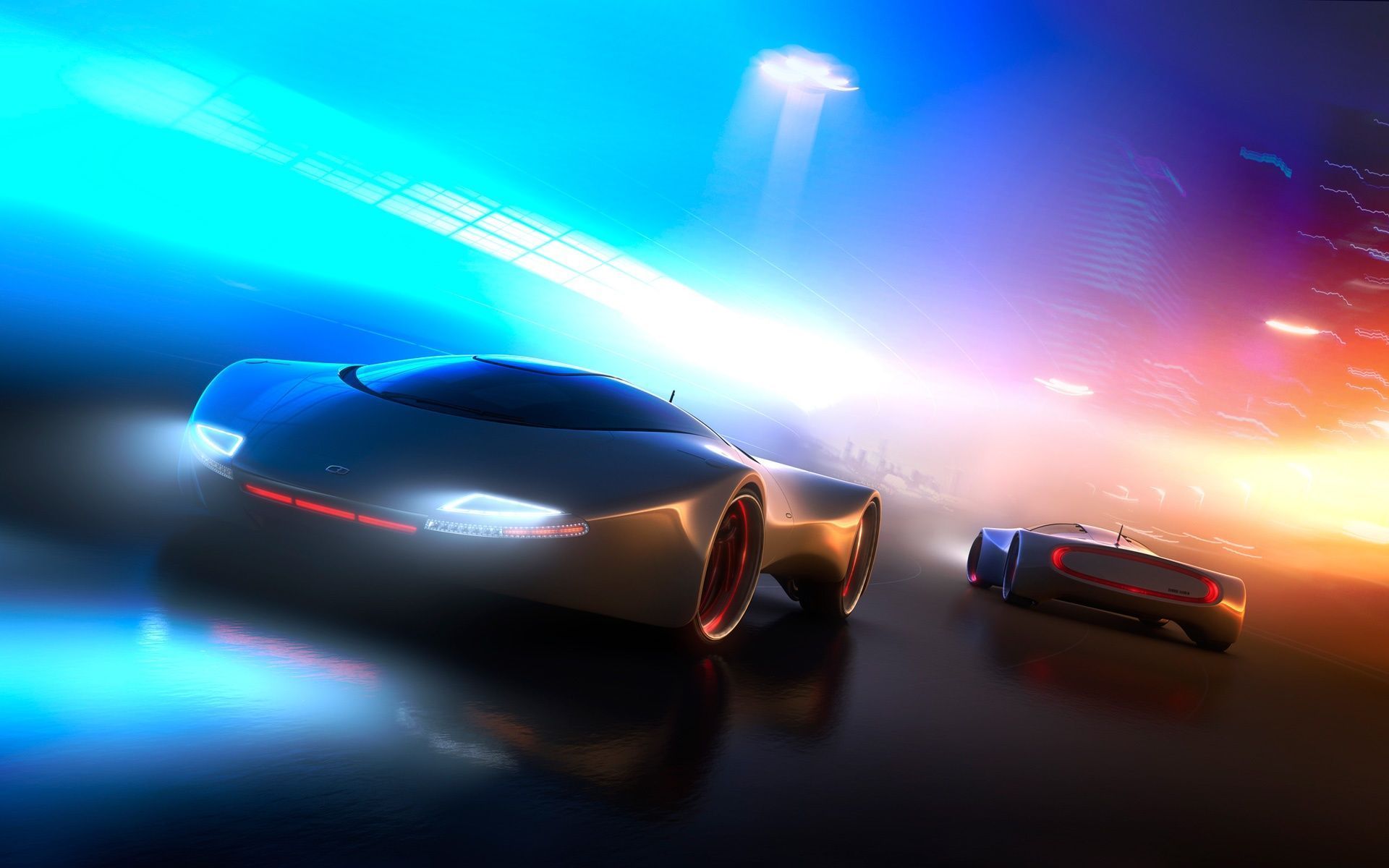 Auto futuristica luci blu, 1920x1200 WUXGA, PC Desktop