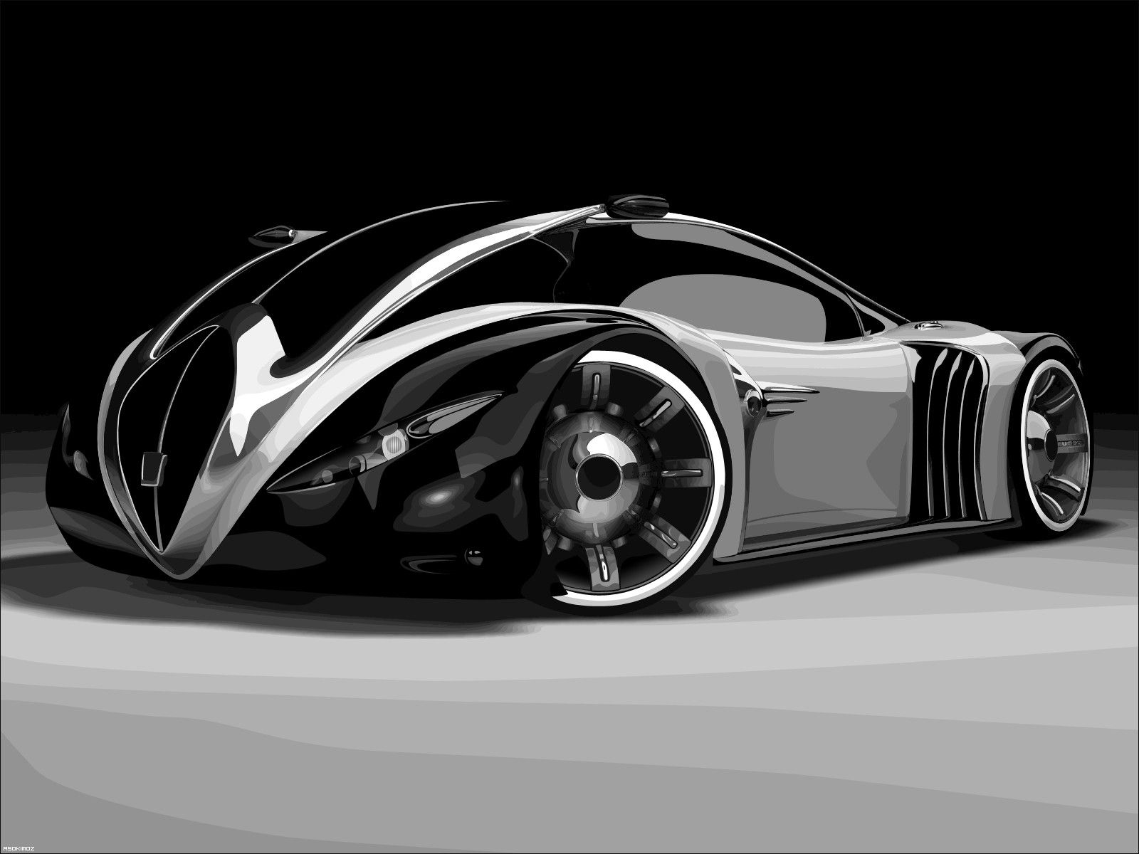 Auto concept futuristica nera, 1600x1200 HD, Desktop