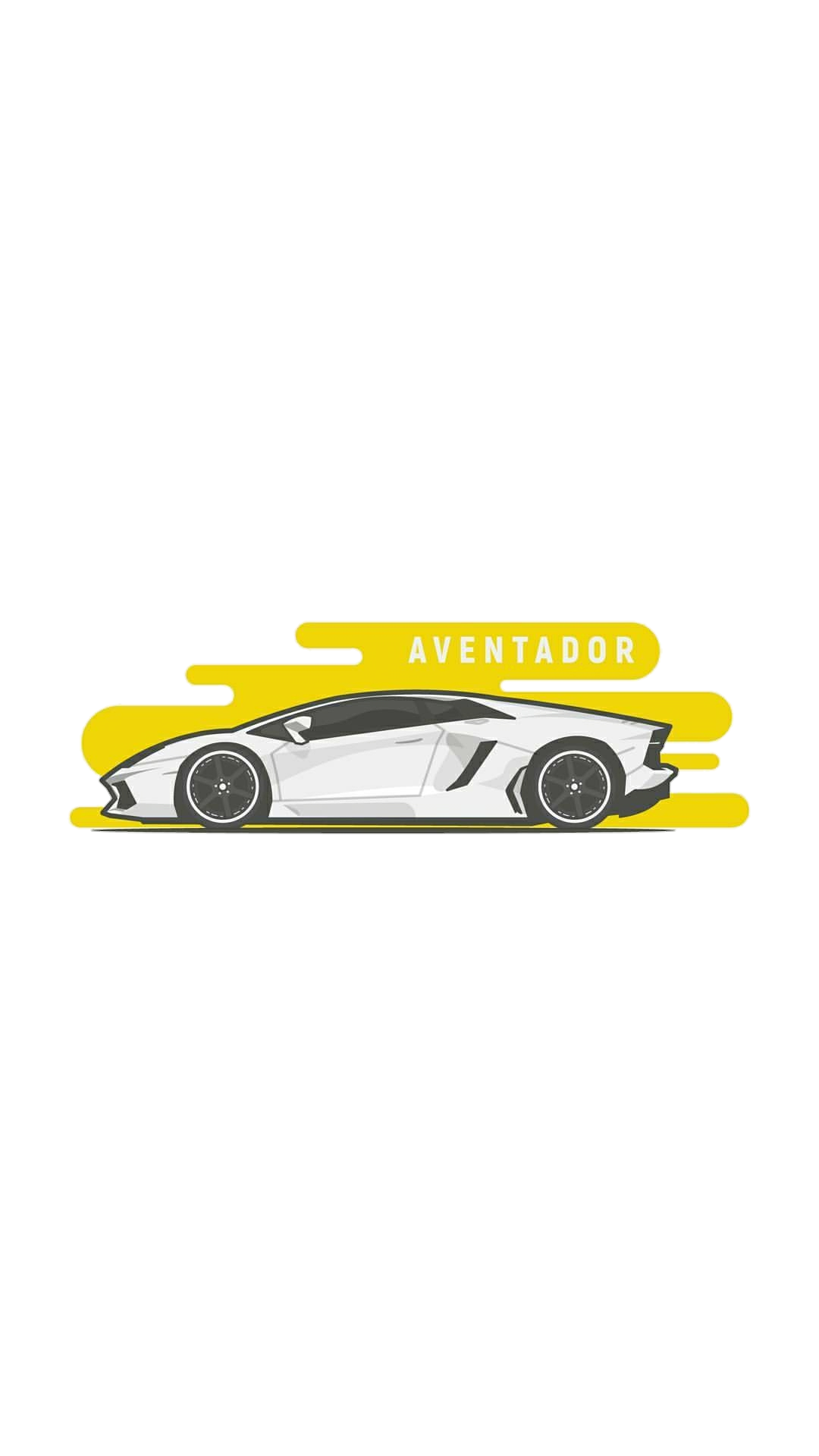 Lamborghini Aventador bianca illustrazione, 1080x1920 Verticale, iPhone