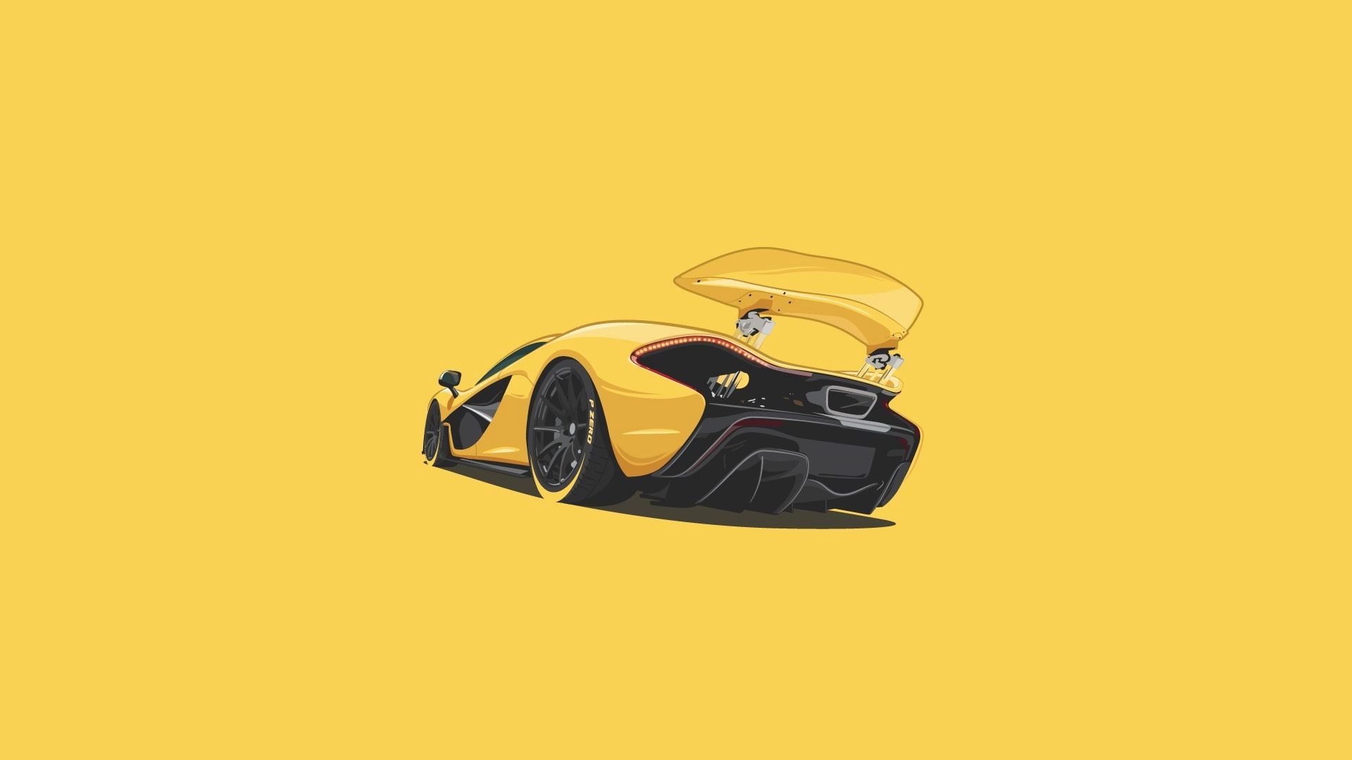 Auto sportiva gialla minimal, 1920x1080 1080p, Laptop