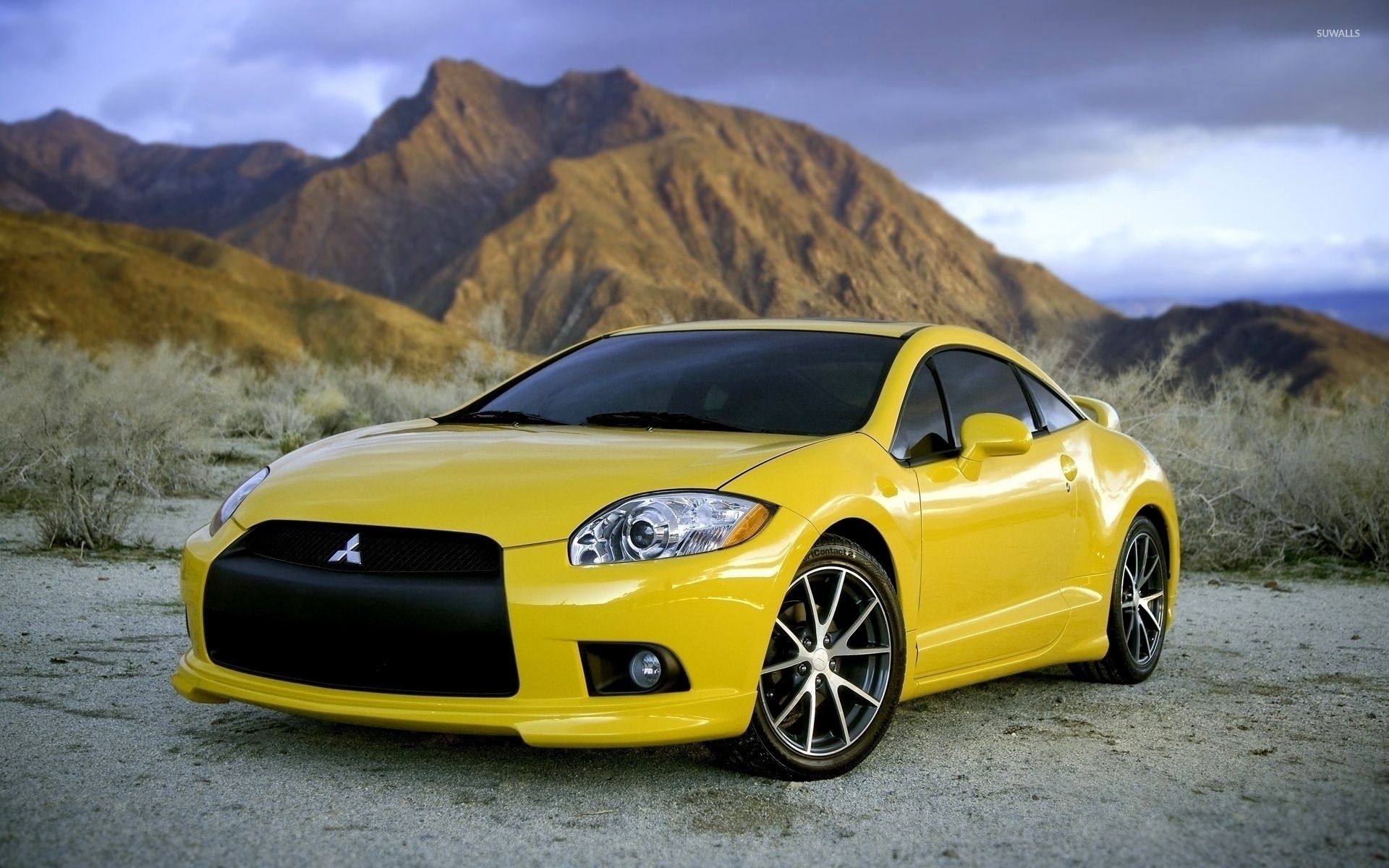 Mitsubishi Eclipse gialla vista frontale, 1920x1200 Full HD+, Desktop