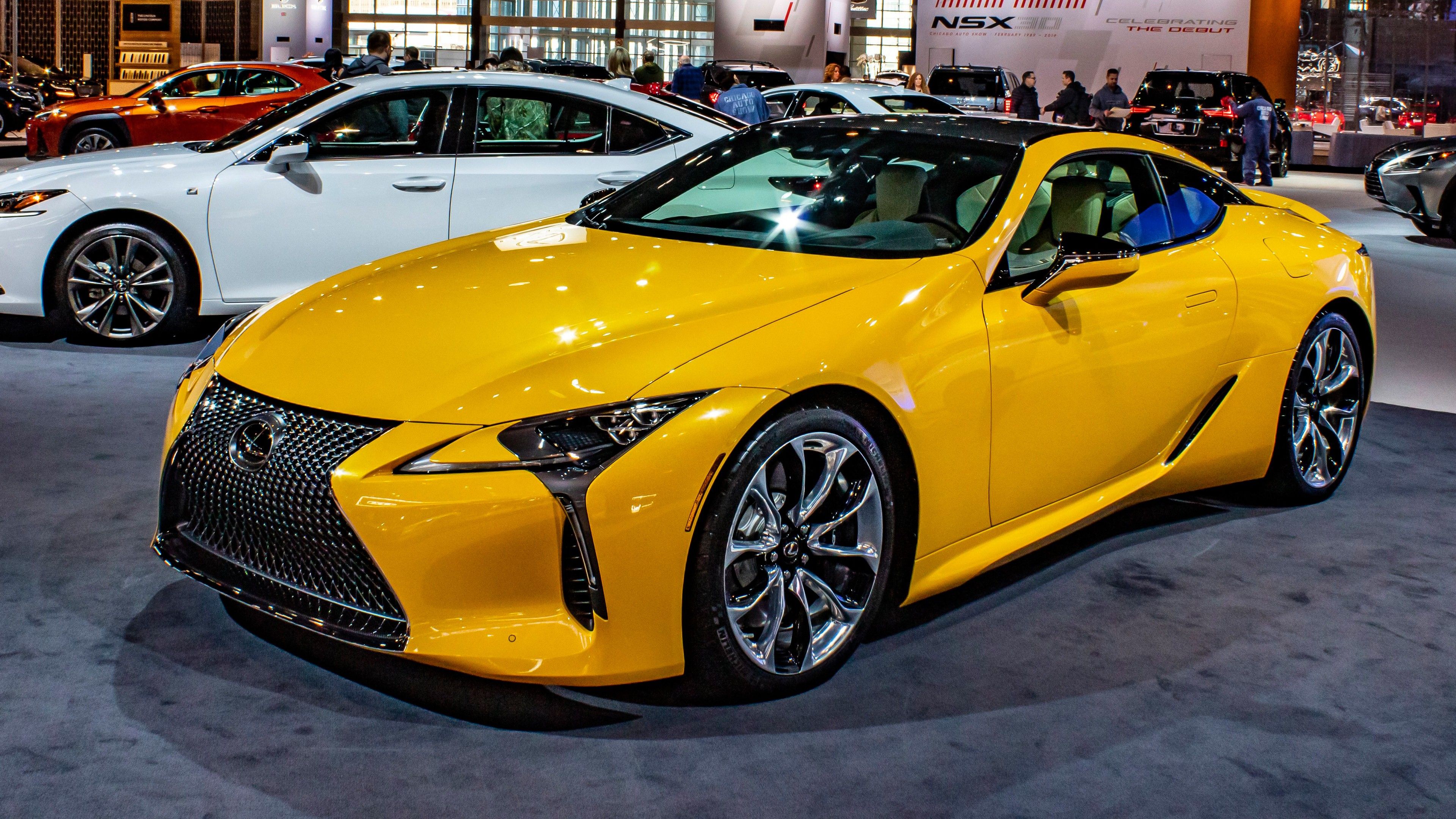 Lexus LC 500 gialla auto sportiva, 3840x2160 UHD, PC 4K