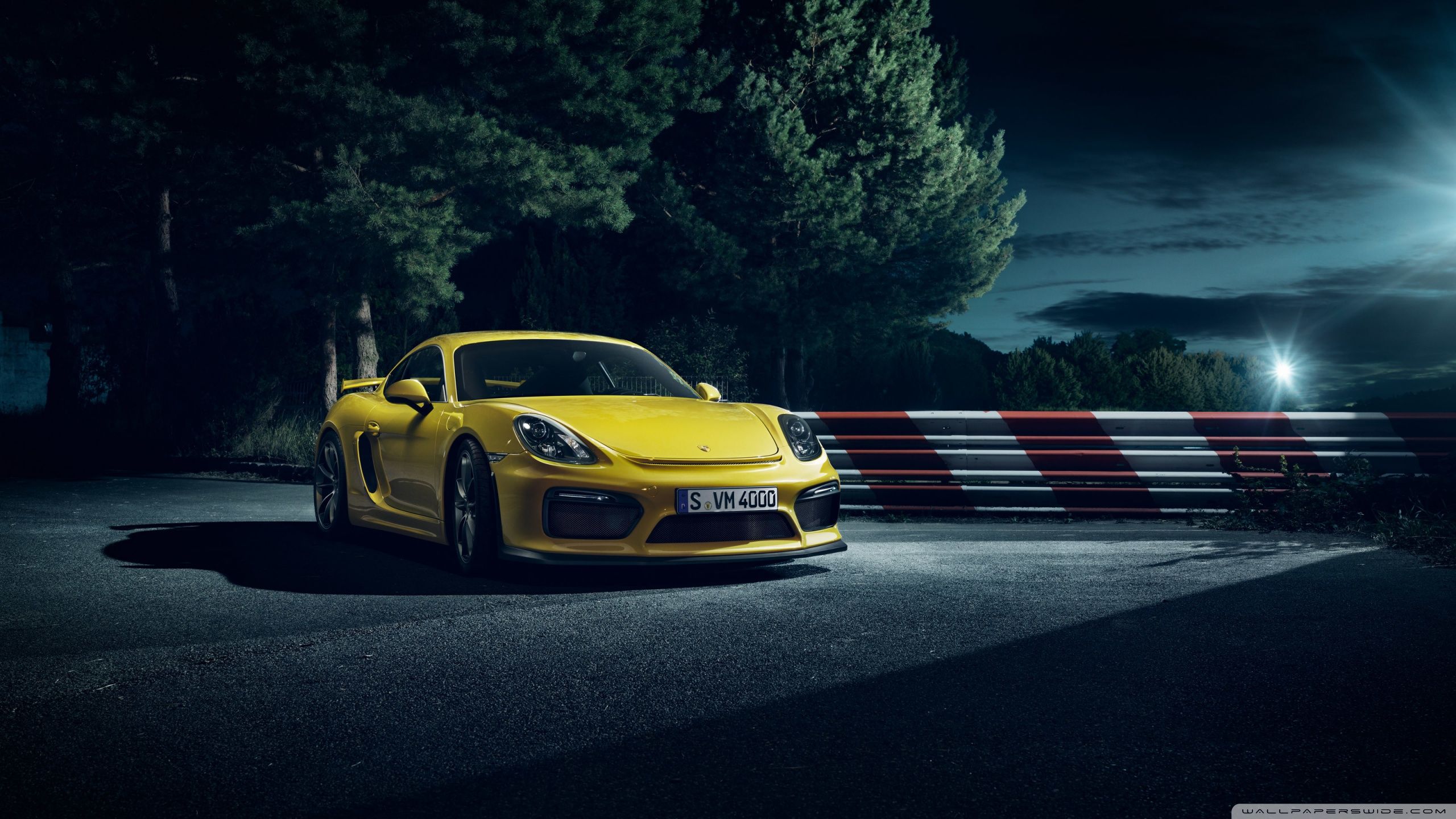 Porsche Cayman GT4 gialla, 2560x1440 QHD, Monitor Gaming