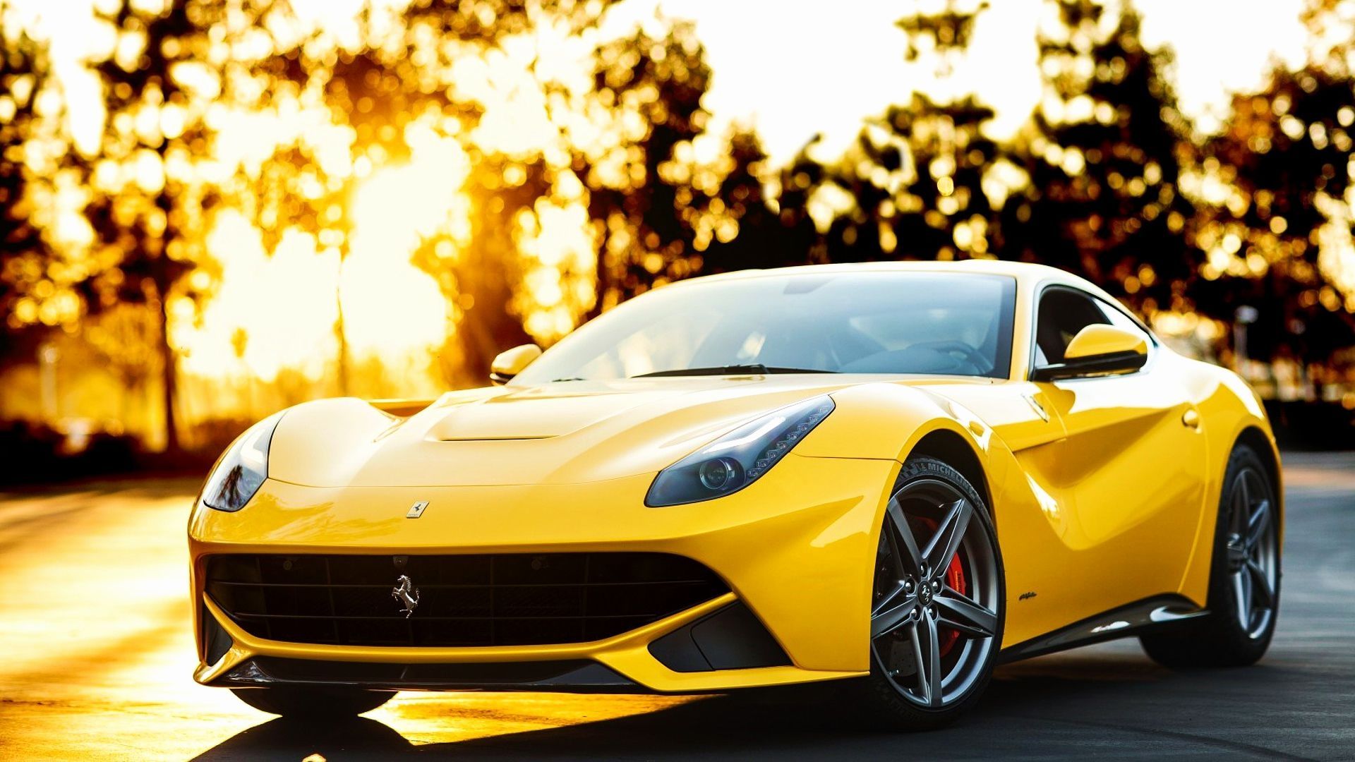 Ferrari gialla al tramonto, 1920x1080 Full HD 1080p, PC