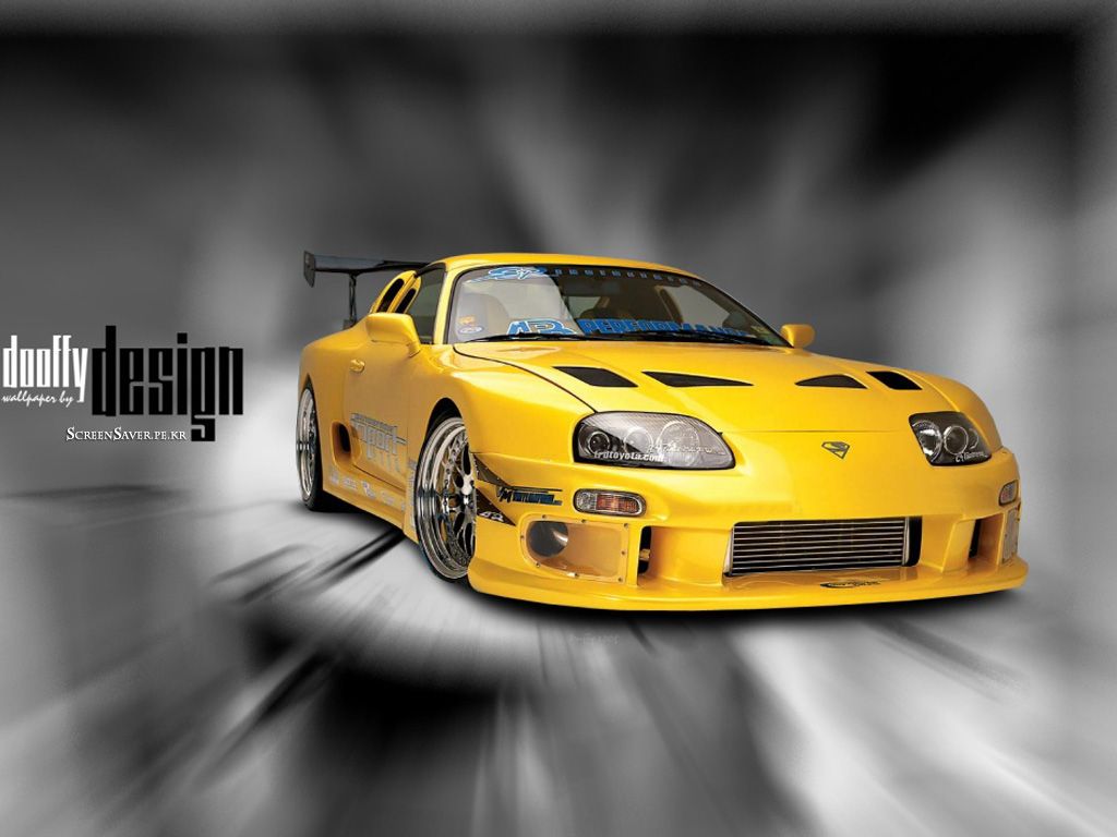Toyota Supra gialla tuning, sportiva giapponese, 1024x768 HD, Desktop