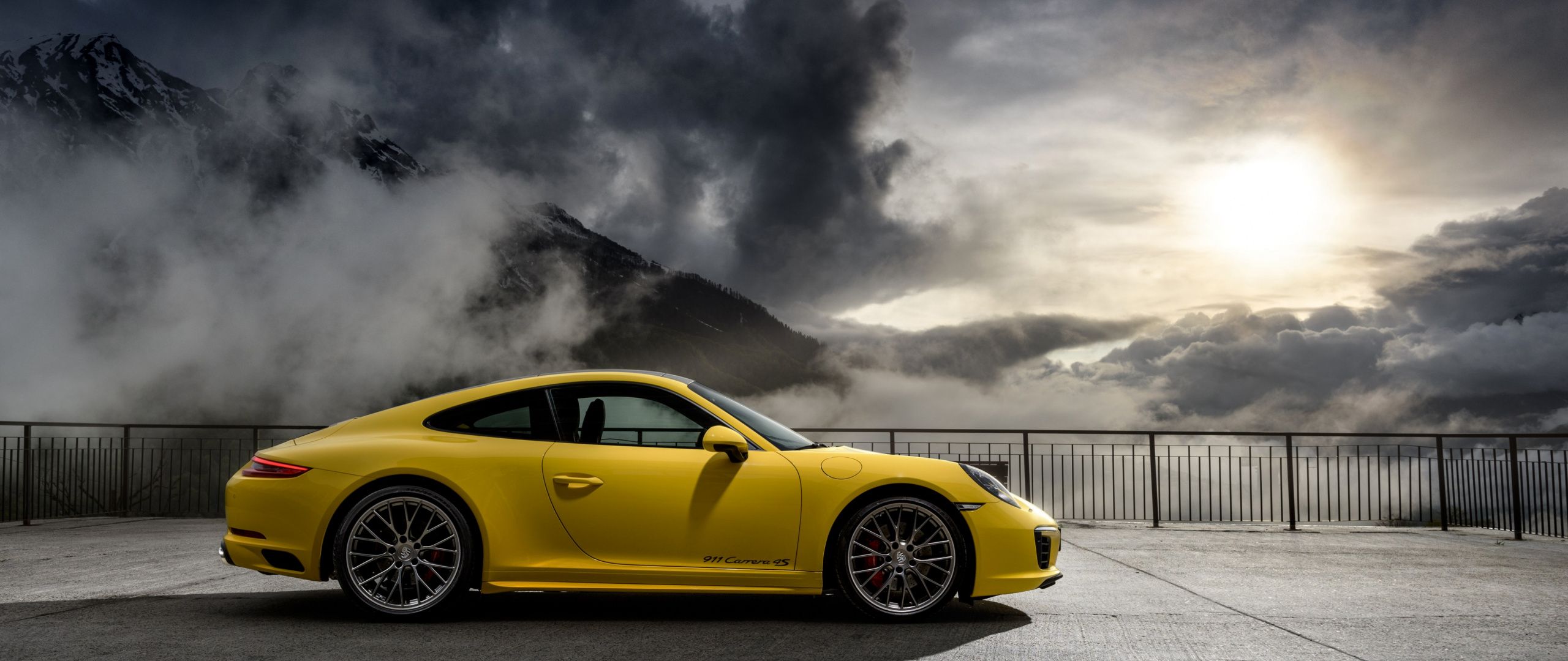 Porsche 911 Carrera gialla, 2560x1080 21:9, Monitor Gaming