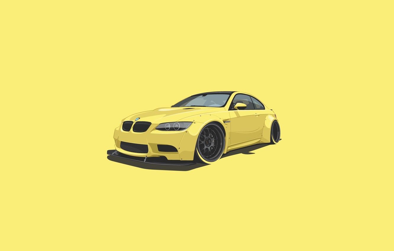 BMW gialla minimalista, 1332x850 HD, Desktop