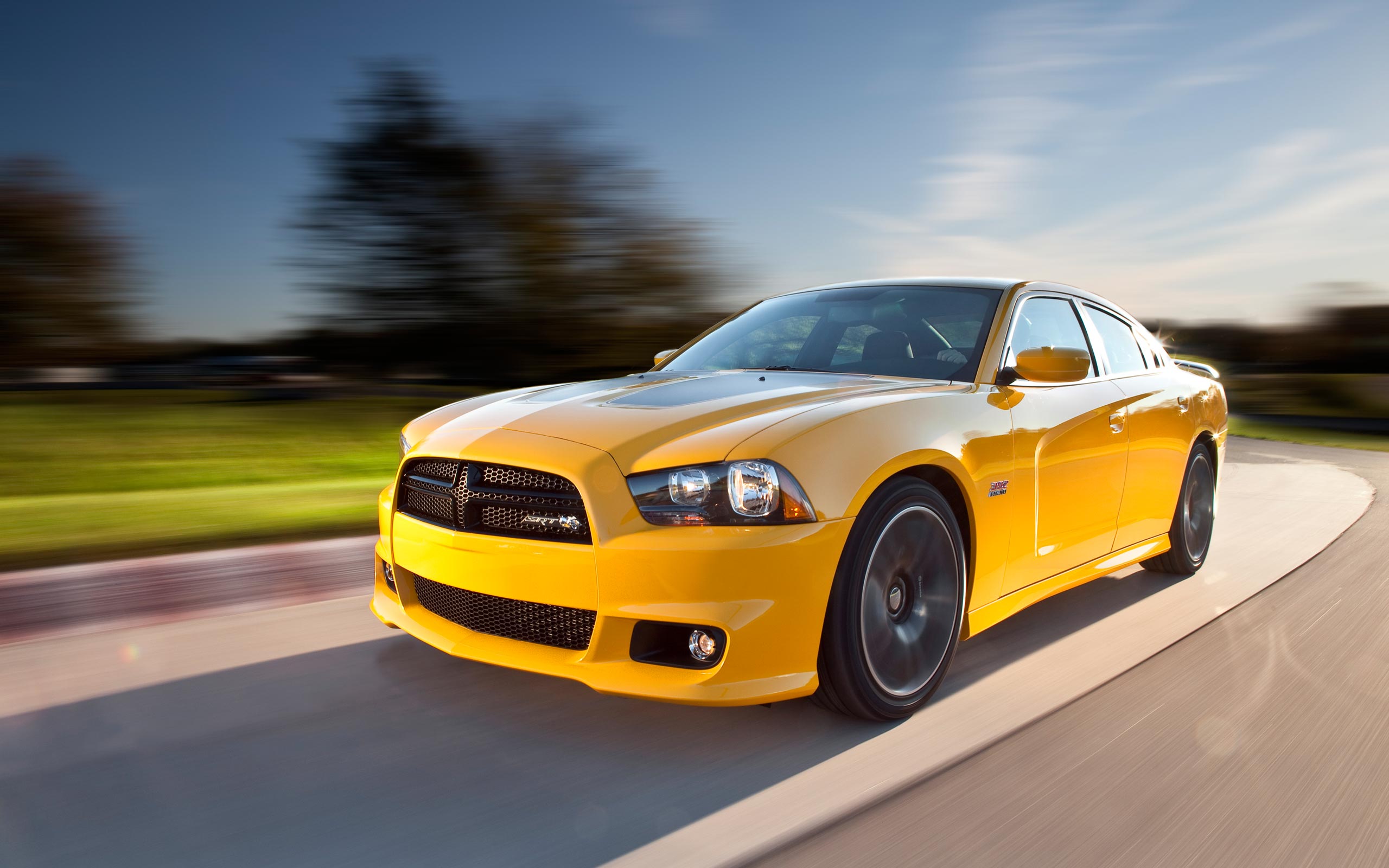 Auto sportiva gialla Dodge Charger, muscle car, 2560x1600 WQXGA, Desktop