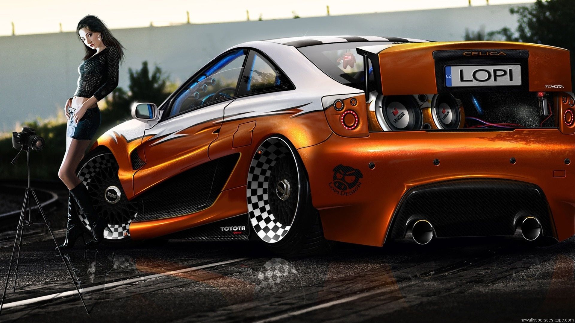 Auto sportiva arancione tuning, 1920x1080 1080p, Desktop