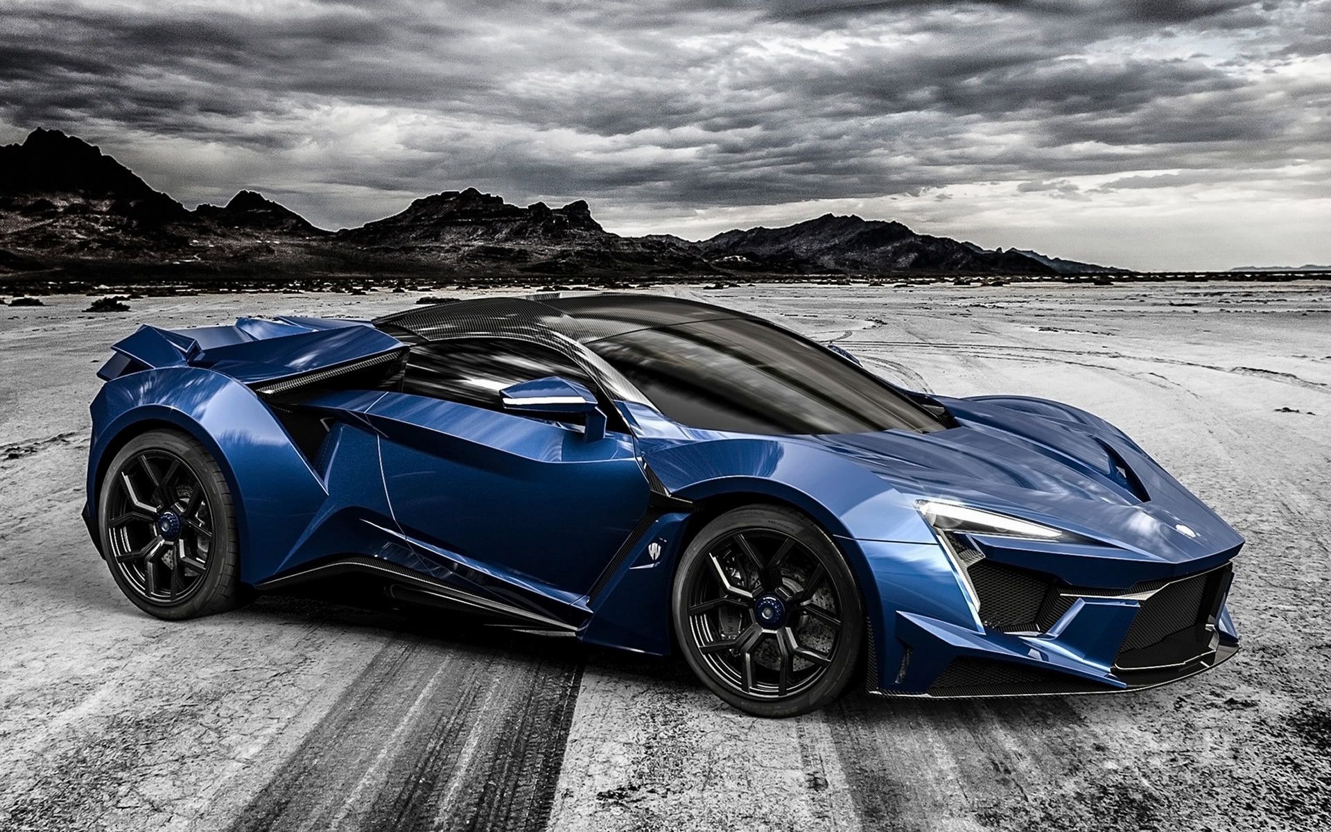 Auto sportiva blu, deserto, 1920x1200 Full HD+ WUXGA, Desktop