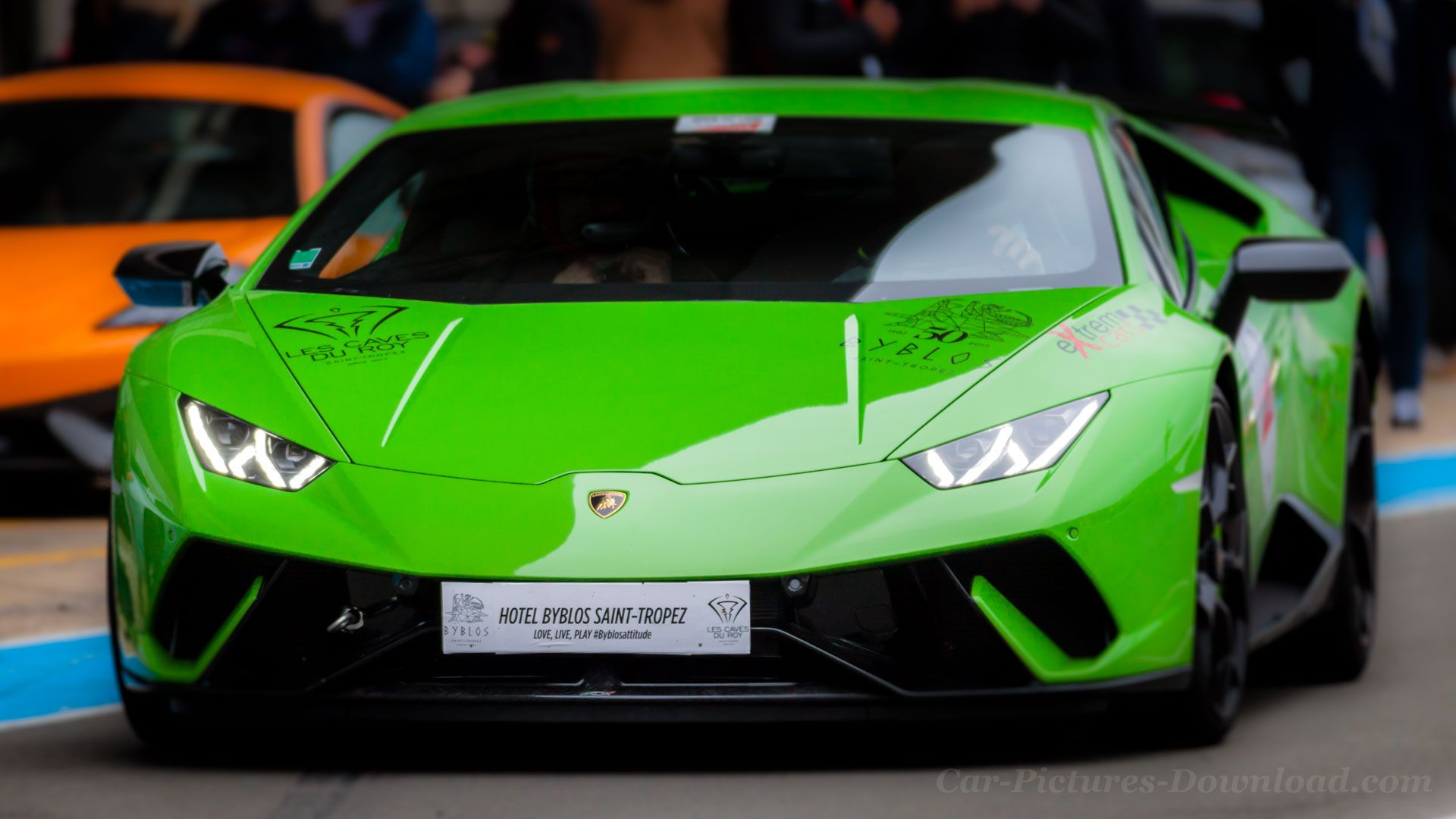 Lamborghini Huracán verde, Sant'Agata Bolognese, 1920x1080 Full HD 1080p, Laptop