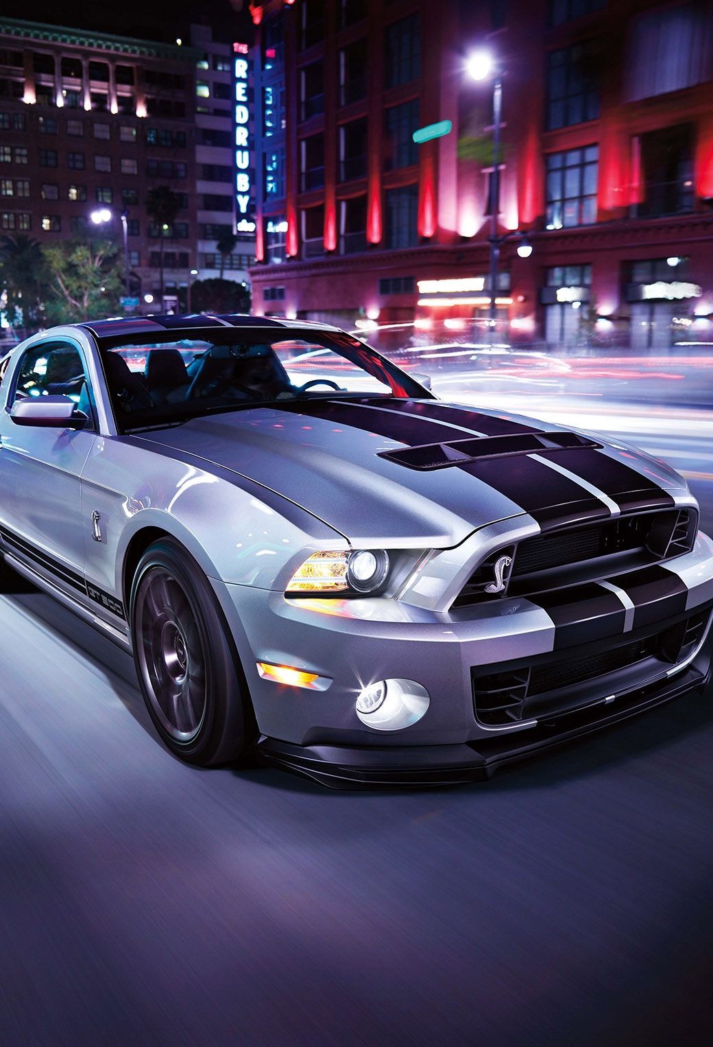 Ford Mustang Shelby GT500 notturna, V8, 1040x1526 Verticale, Telefono