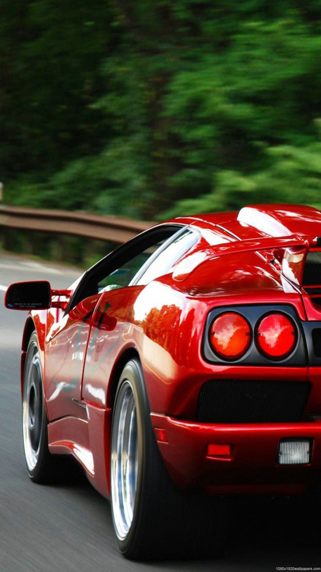 Auto sportiva rossa su strada, 1080x1920 Full HD Verticale, Smartphone