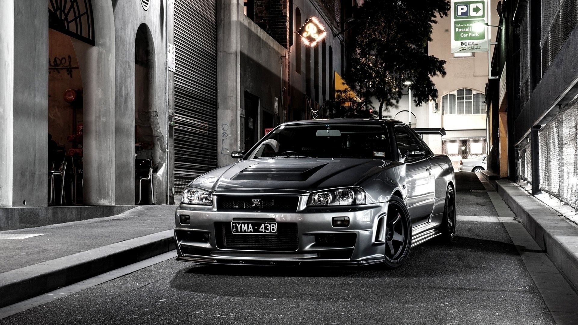 Nissan Skyline GT-R argento, 1920x1080 1080p, Desktop