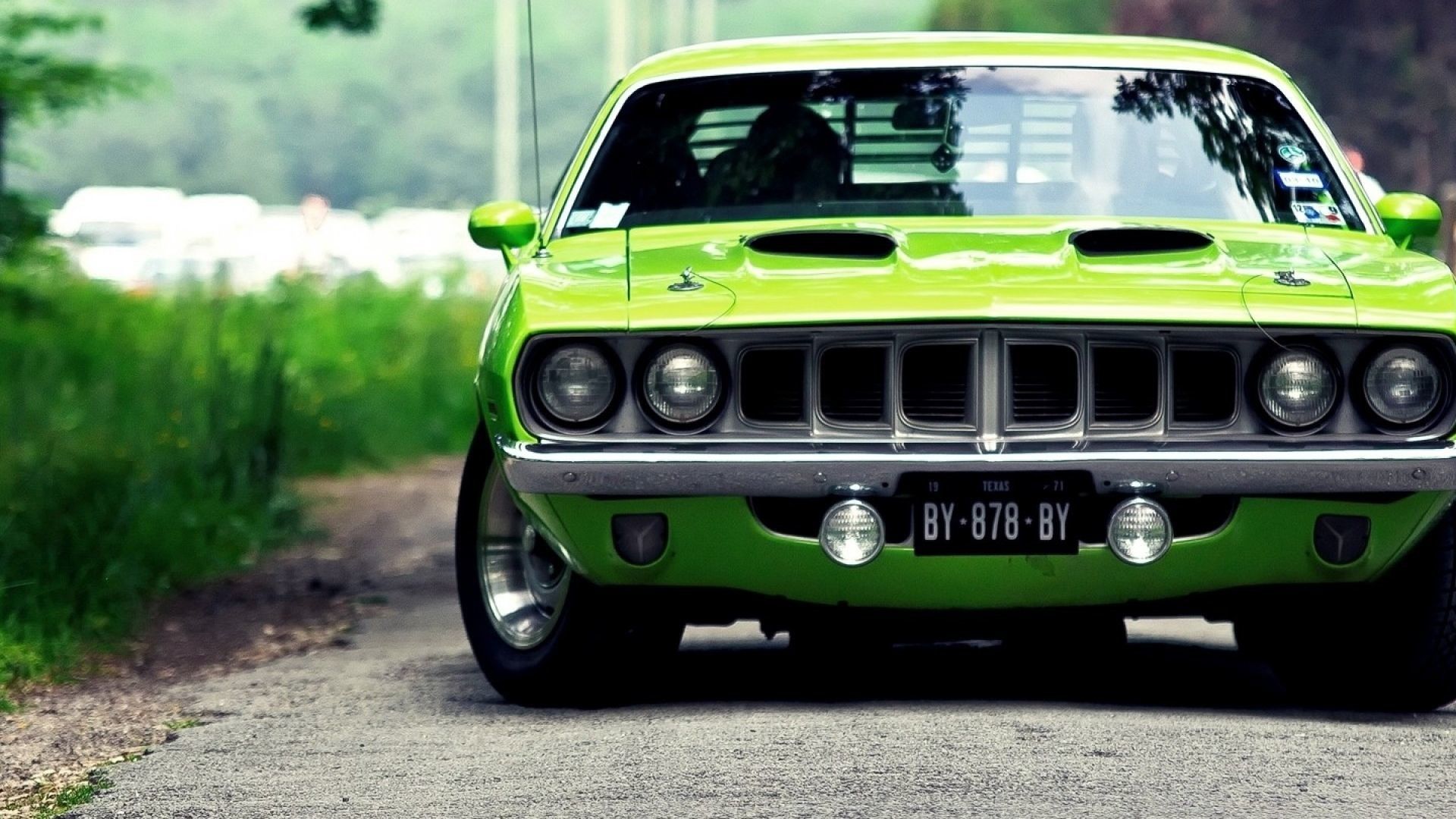 Muscle car verde epoca, 1920x1080 Full HD, PC