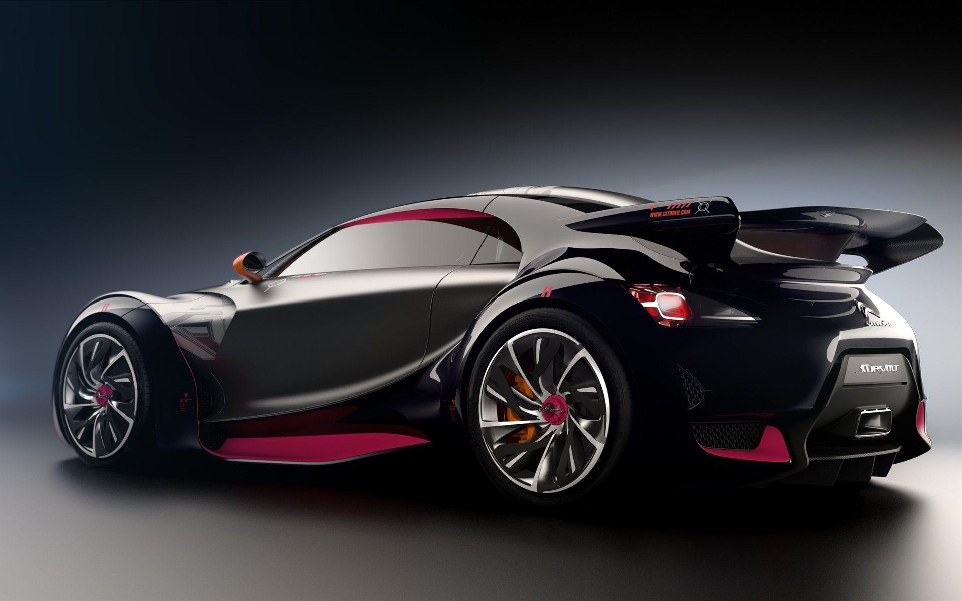 Auto sportiva concept nera rosa, 1920x1200 WUXGA, Laptop