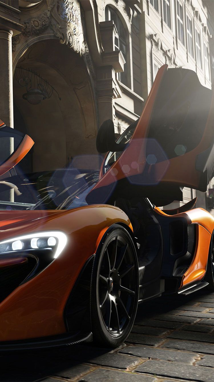McLaren P1 arancione sportiva, supercar britannica, 750x1334 Verticale, Mobile