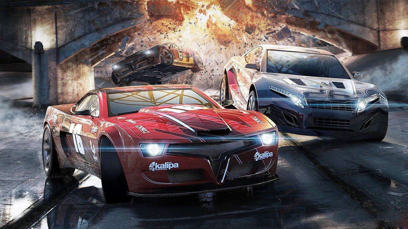 Auto sportive rossa e nera esplosione, 1600x900 HD Ready, Laptop