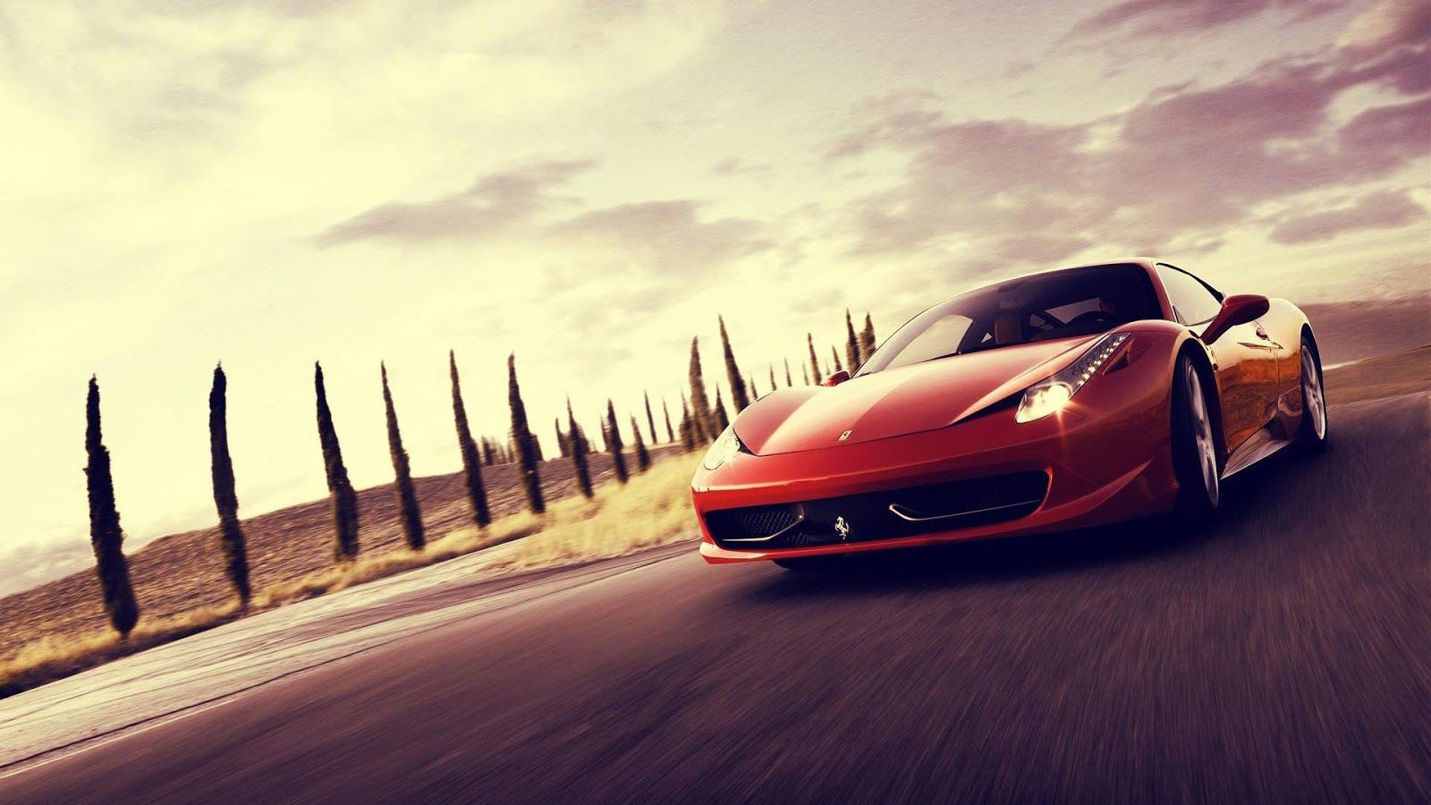 Ferrari rossa su strada, 1600x900 900p, Laptop