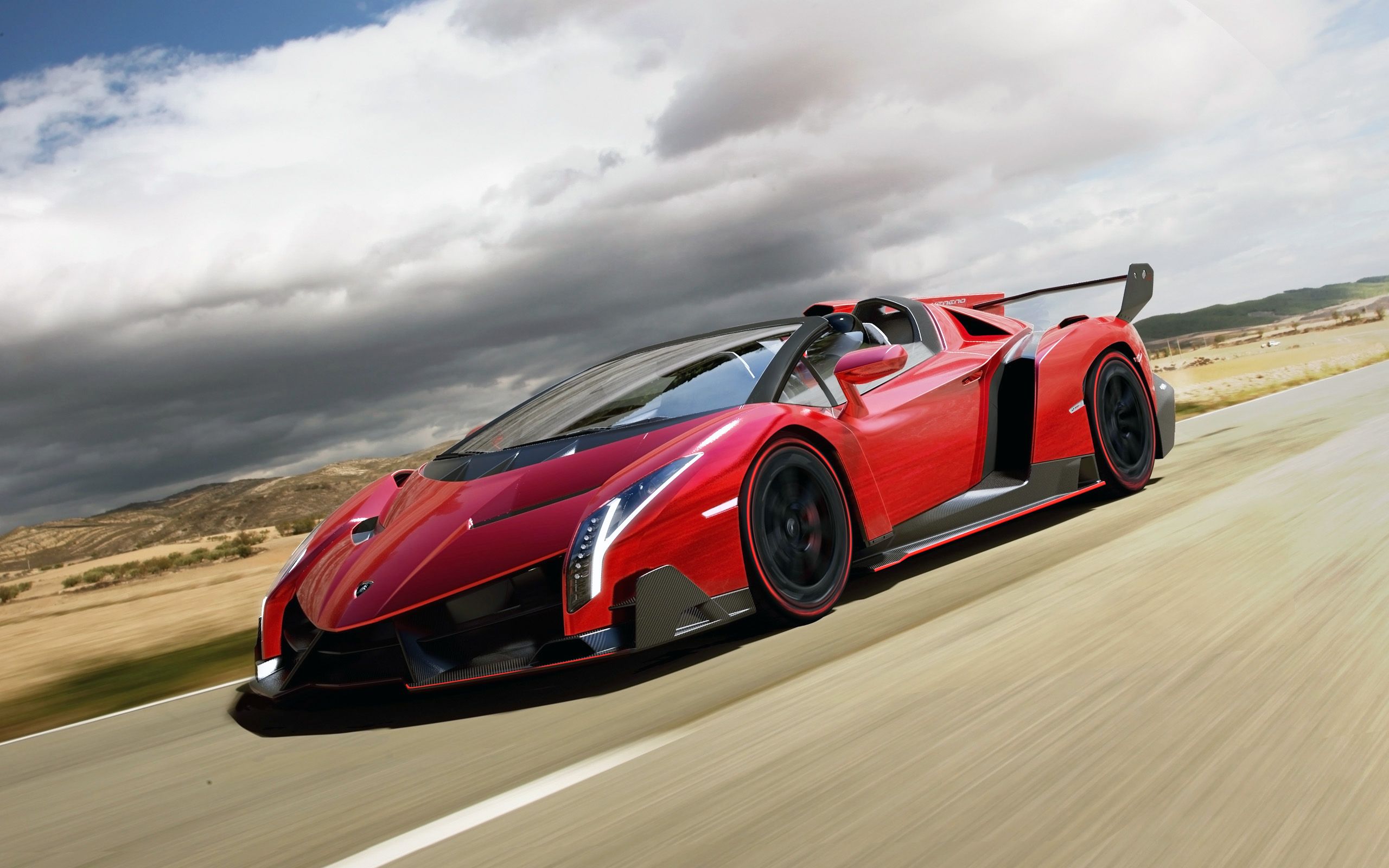 Lamborghini Veneno rossa strada, 2560x1600 2K, MacBook Pro