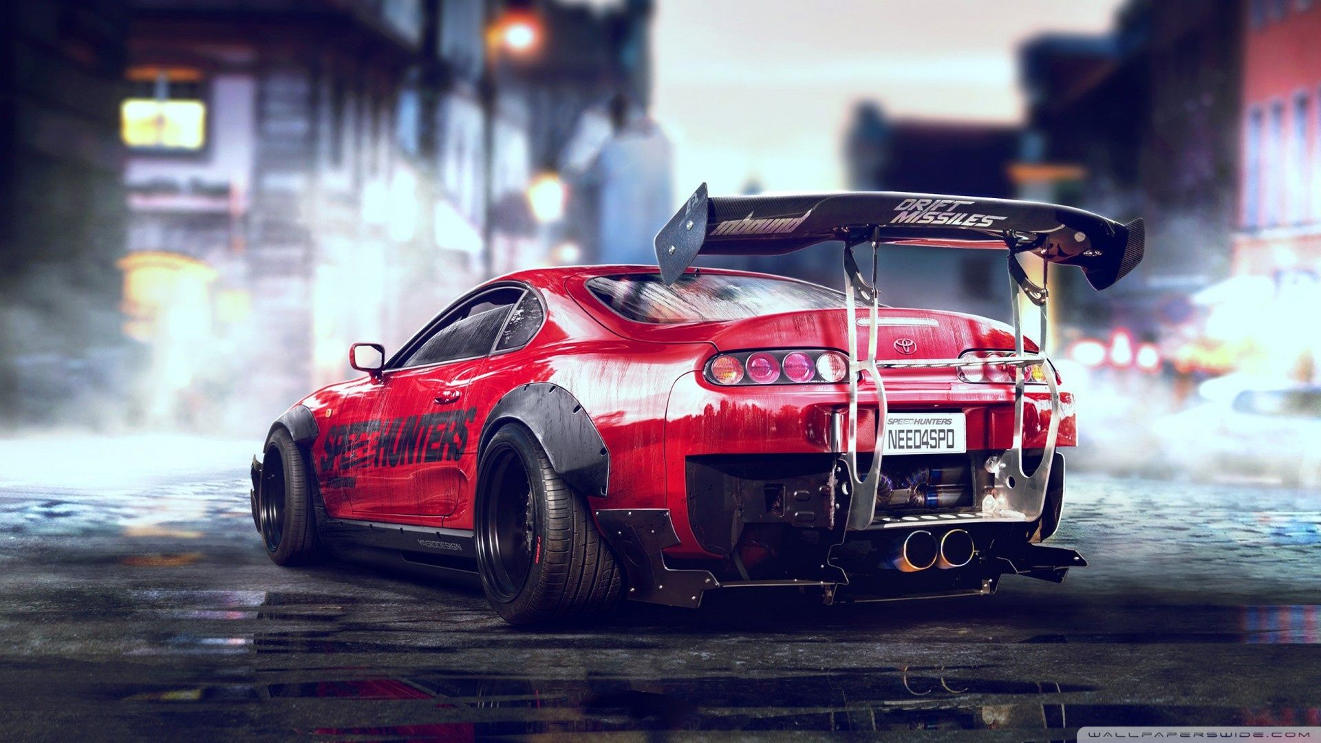 Toyota Supra rossa tuning, sportiva giapponese, 1920x1080 Full HD 1080p, Desktop