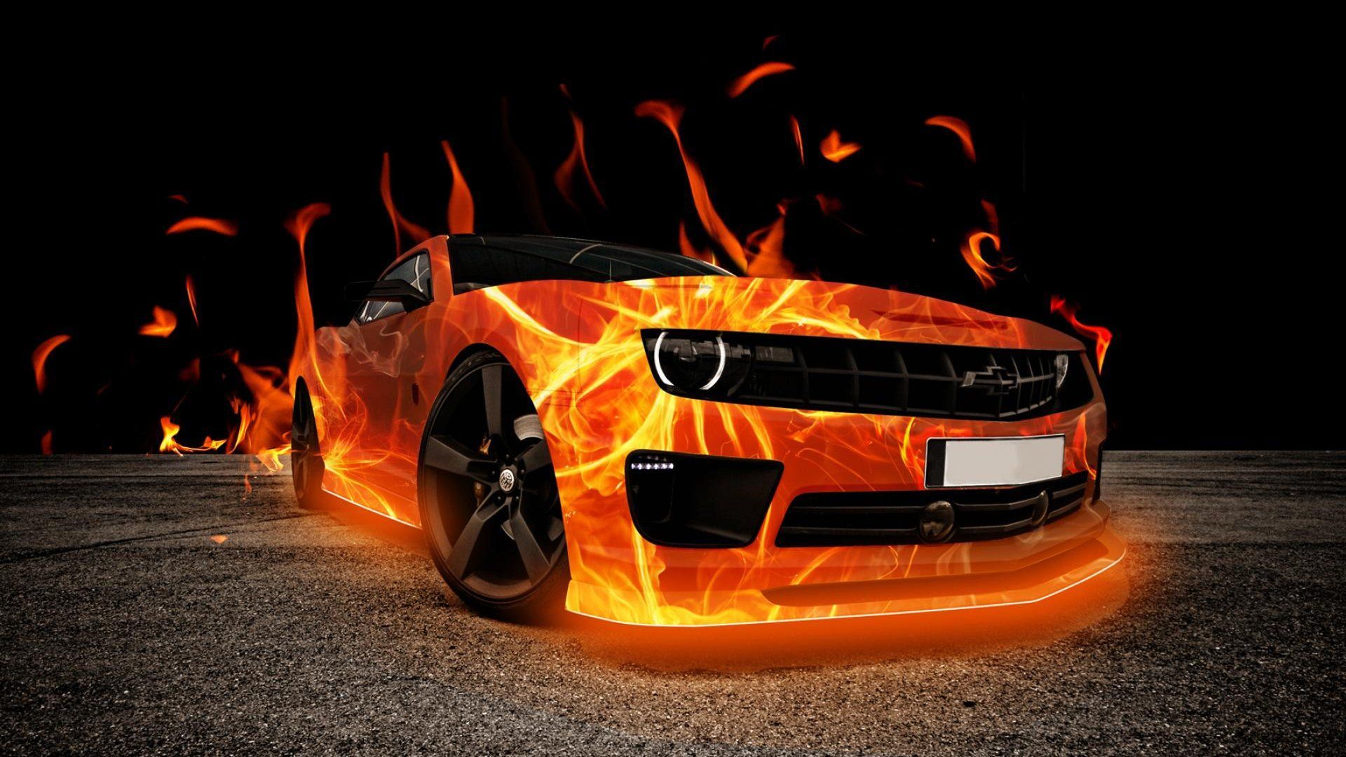 Auto sportiva in fiamme, 1920x1080 Full HD 1080p, Desktop