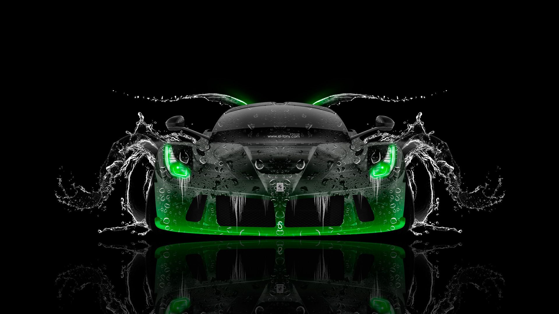 Auto sportiva nera effetto acqua verde, 1920x1080 Full HD 1080p, Desktop
