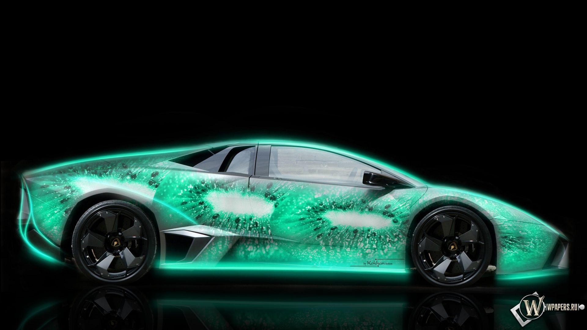 Auto sportiva neon verde, 1920x1080 Full HD, PC