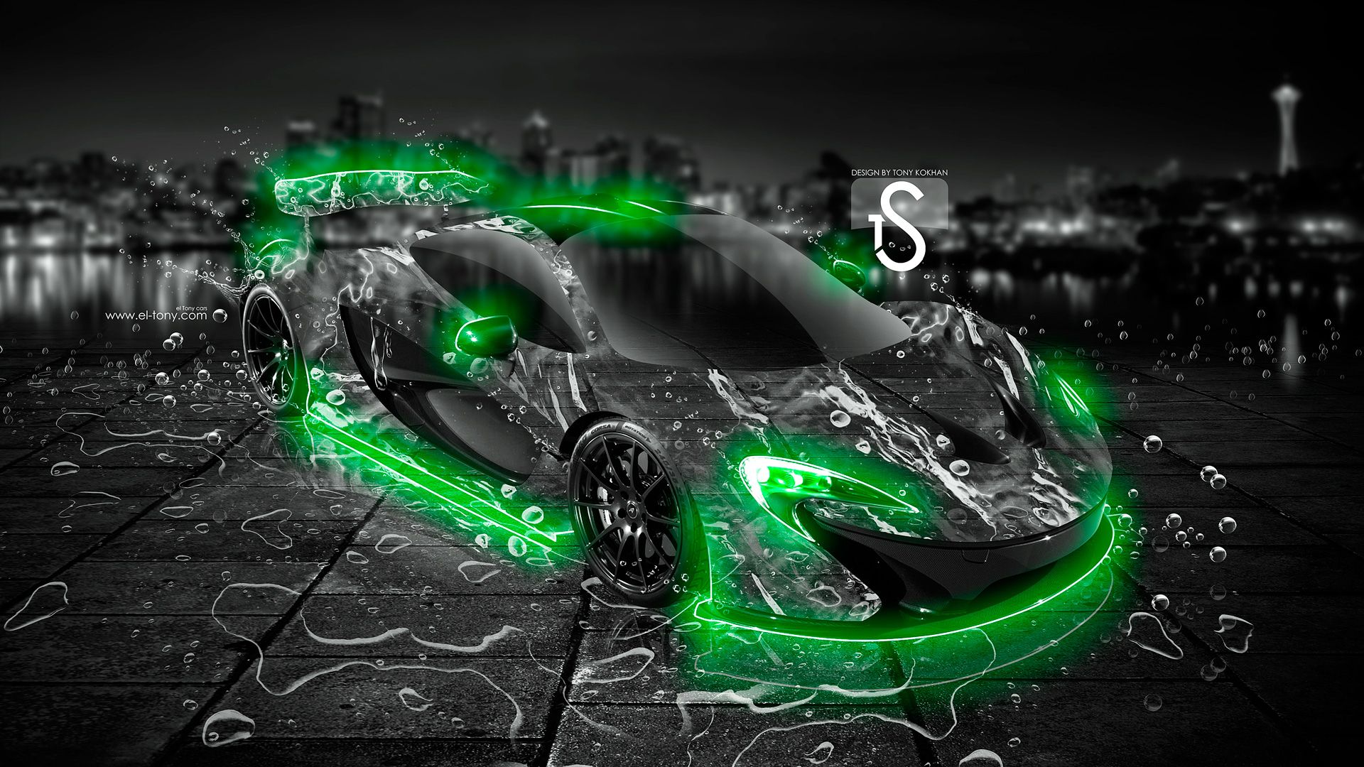 Auto sportiva neon verde acqua, 1920x1080 Full HD, Desktop