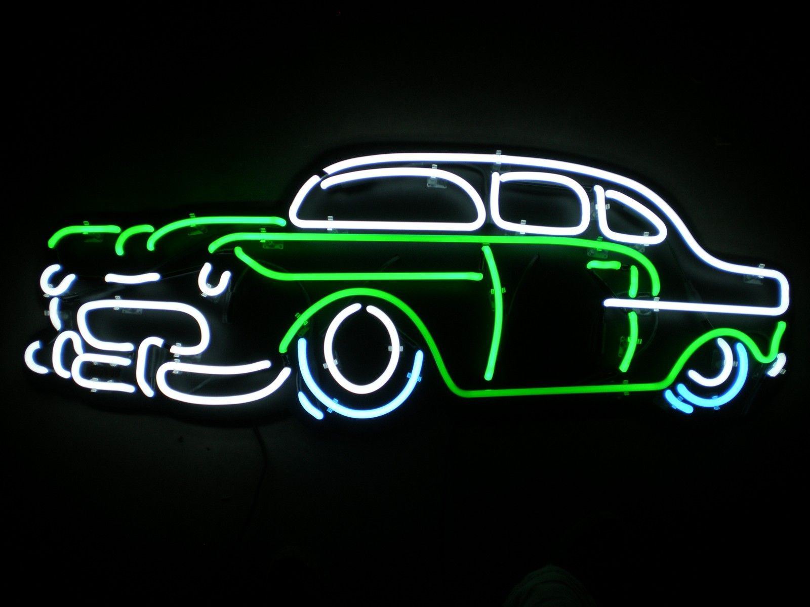 Insegna neon auto verde, 1600x1200 HD, Laptop