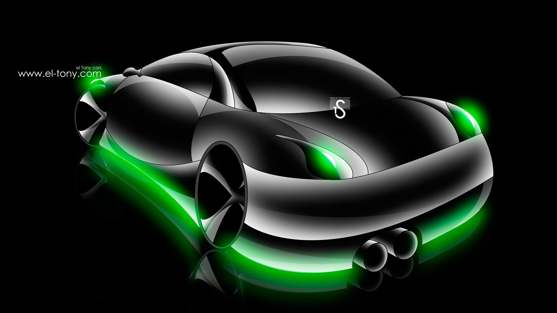 Auto sportiva verde neon Monster, 1920x1080 Full HD 1080p, Desktop