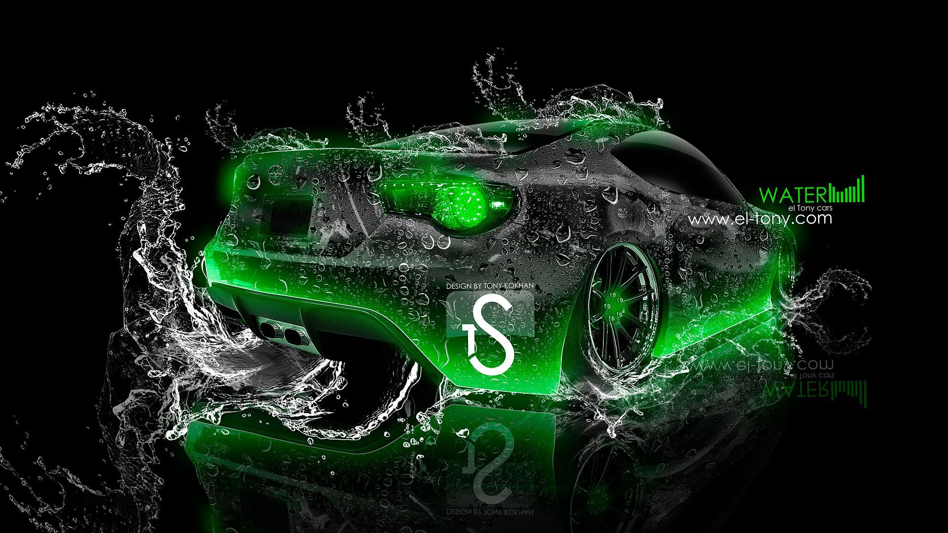 Auto sportiva effetto acqua blu, 1920x1080 Full HD, Desktop